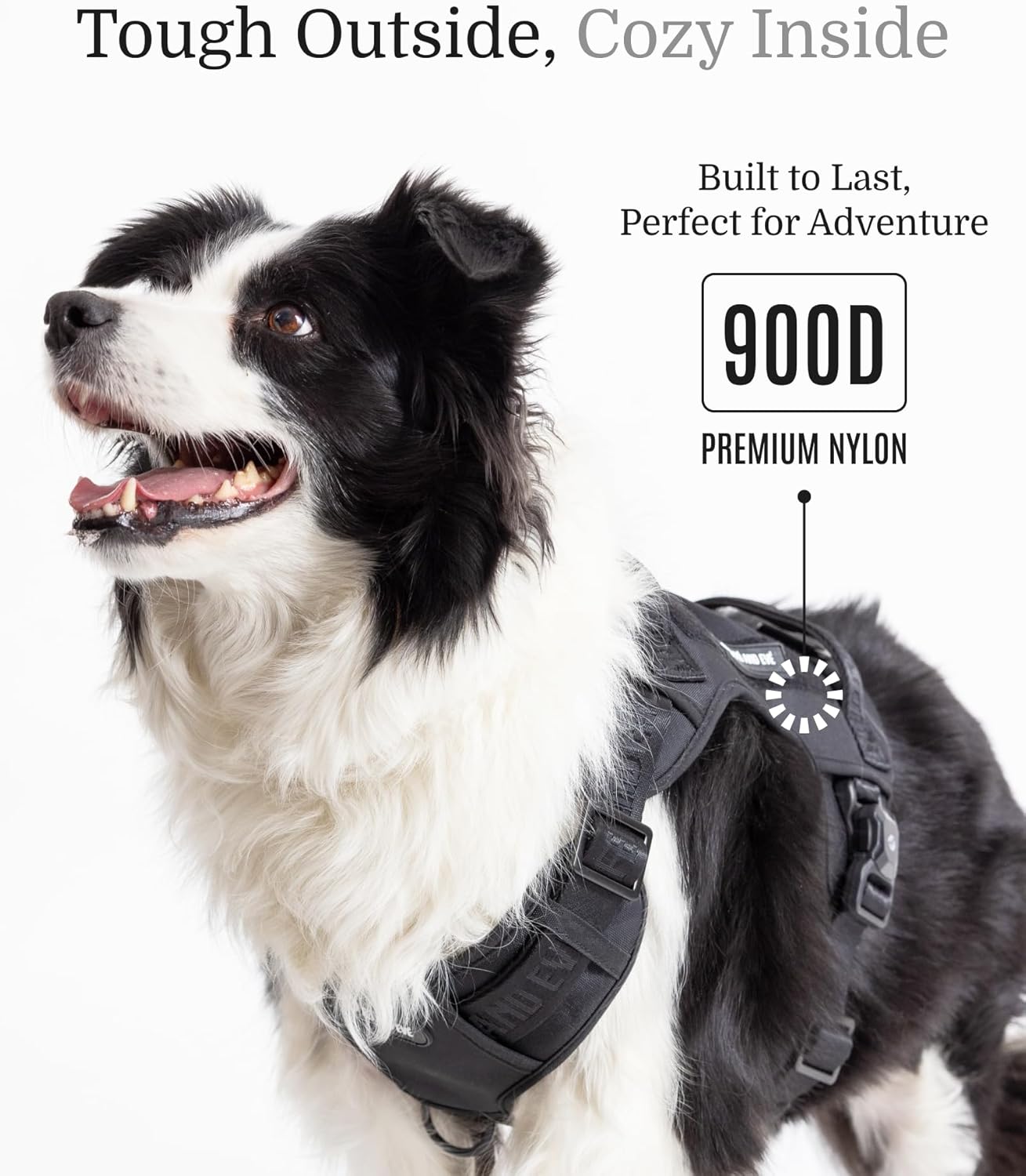 2025 New Edition, Fei & Eve MagEase Dog Harness - 3-Second Magnetic Buckles | 3-Point No-Pull Control | Heavy-Duty 900D Nylon | Dual Safety Handles | Breathable Mesh | Adjustable Fit | Medium,Black