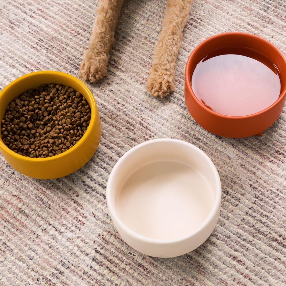 Waggo Uplift Ceramic Dog Bowl for Small Medium and Large Breeds - Heavyweight and Durable Pet Food and Water Dish Crock, Dishwasher Safe, Modern, Elevated Feeder (Teracotta, Large)