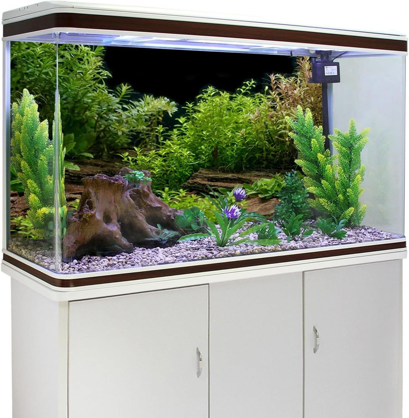 AWERT Aquarium Background River Bed & Lake Aquatic Plant Fish Tank Background Vinyl 30x18 inches