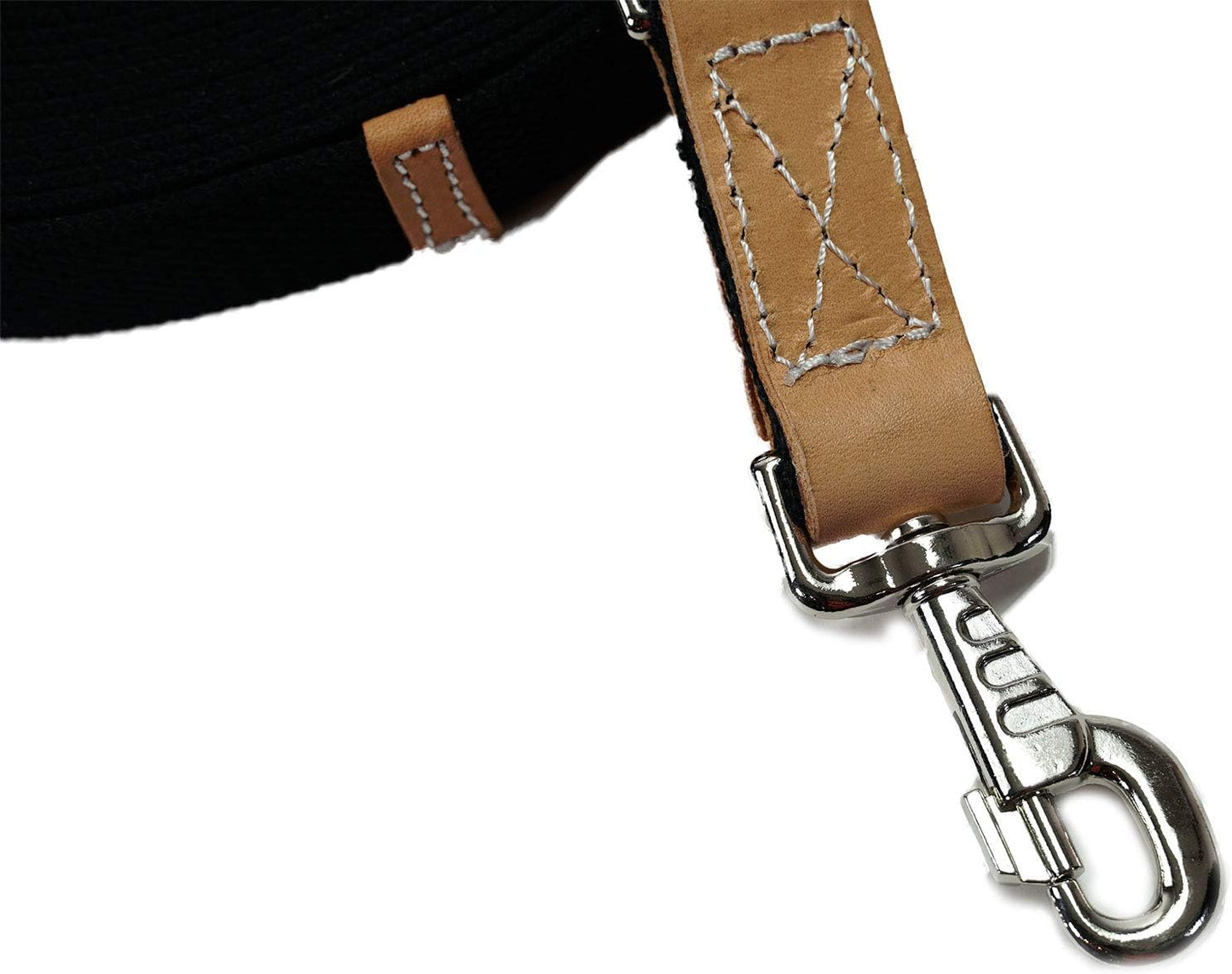 35' Flat Cotton Web Lunge Line with Bolt Snap & Rubber Stop - by Southwestern Equine (35', Black)