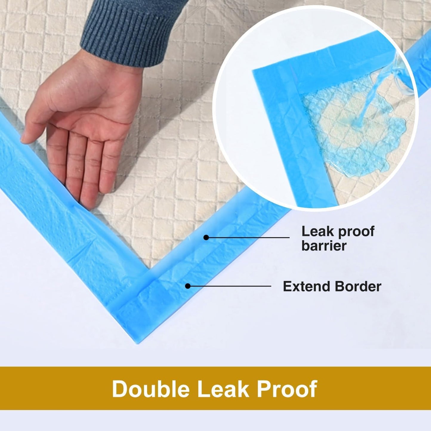 Gardner Pet Ultra Absorbent Thicker Dog Pee Pads Extra Large XL 28"x34" Leak-Proof Odor-Control Blue Puppy Training Pads Full Edge-Wrapping Pad for Dogs Dogs, Puppies, Doggie, Cats, Rabbits - 18 Ct