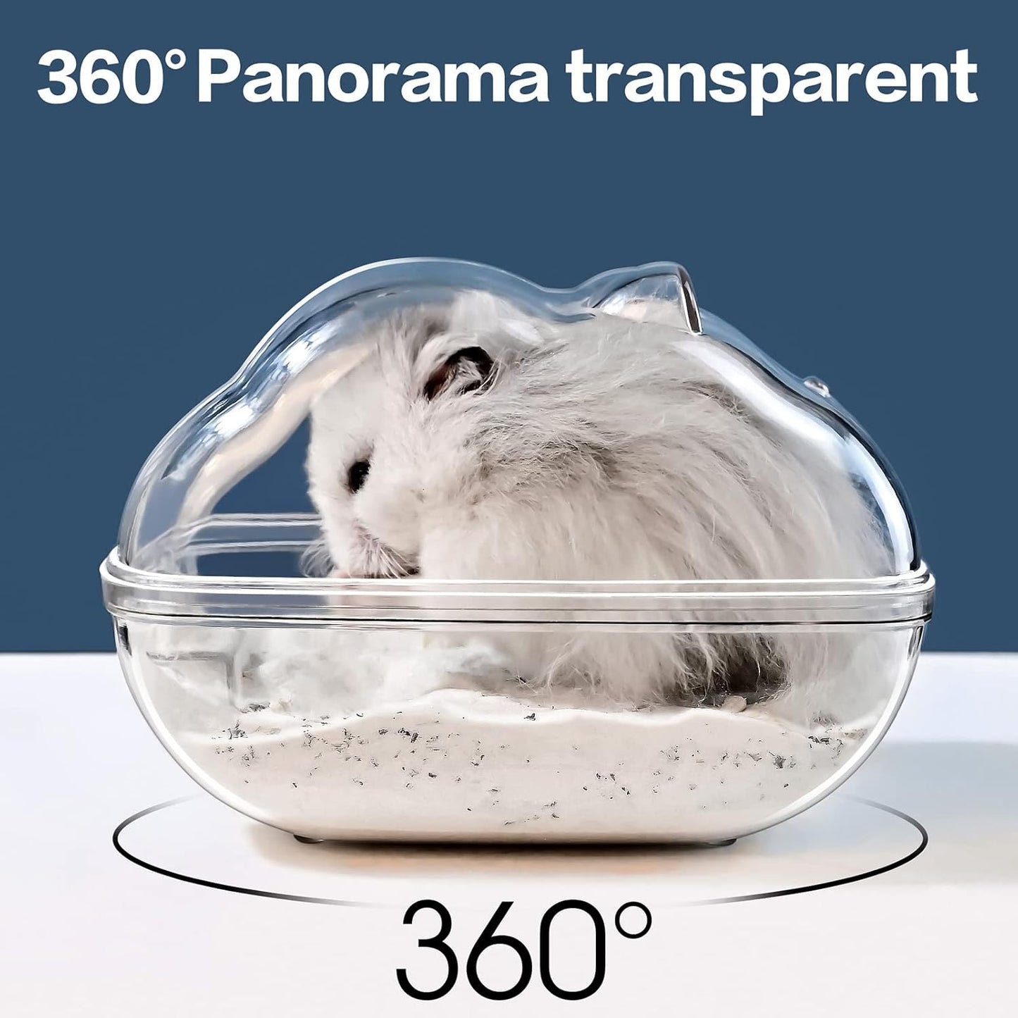Hamster Bathtub,Hamster Bathroom,Small Animal Habitat Décor,Sand Bath Container Transparent Beds,Hamster Bed,Ice Bathtub,Sleep Pad Nest,Sand Bath Box for Small Pet Animals Cage Accessories（L）