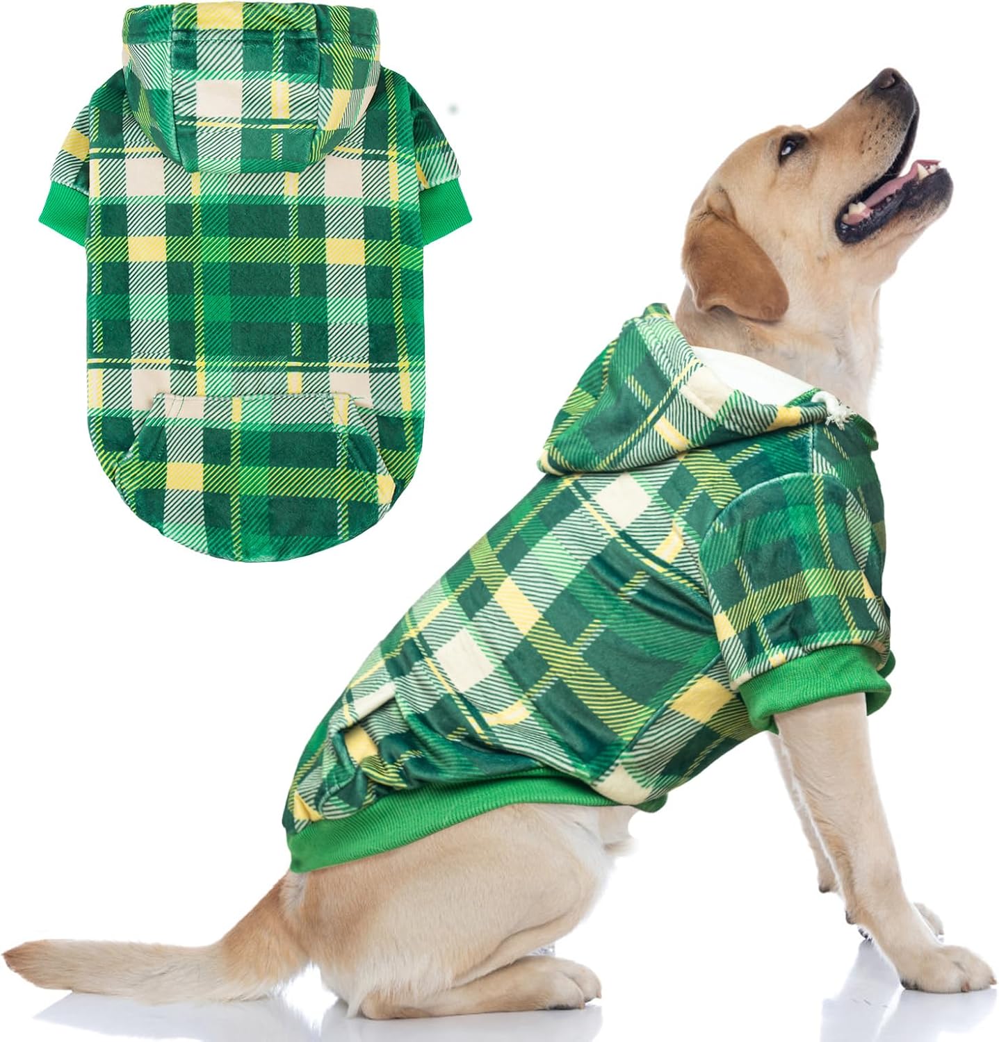 BEAUTYZOO Dog Hoodie Sweaters for Small Medium Large Size Dogs Girls Boys- Premium Quality, Ultra Soft, Superior Comfort Fit, Fleece Lined Hooded Sweatshirt- Cold Weather Pet Clothes Winter Coat,Plaid