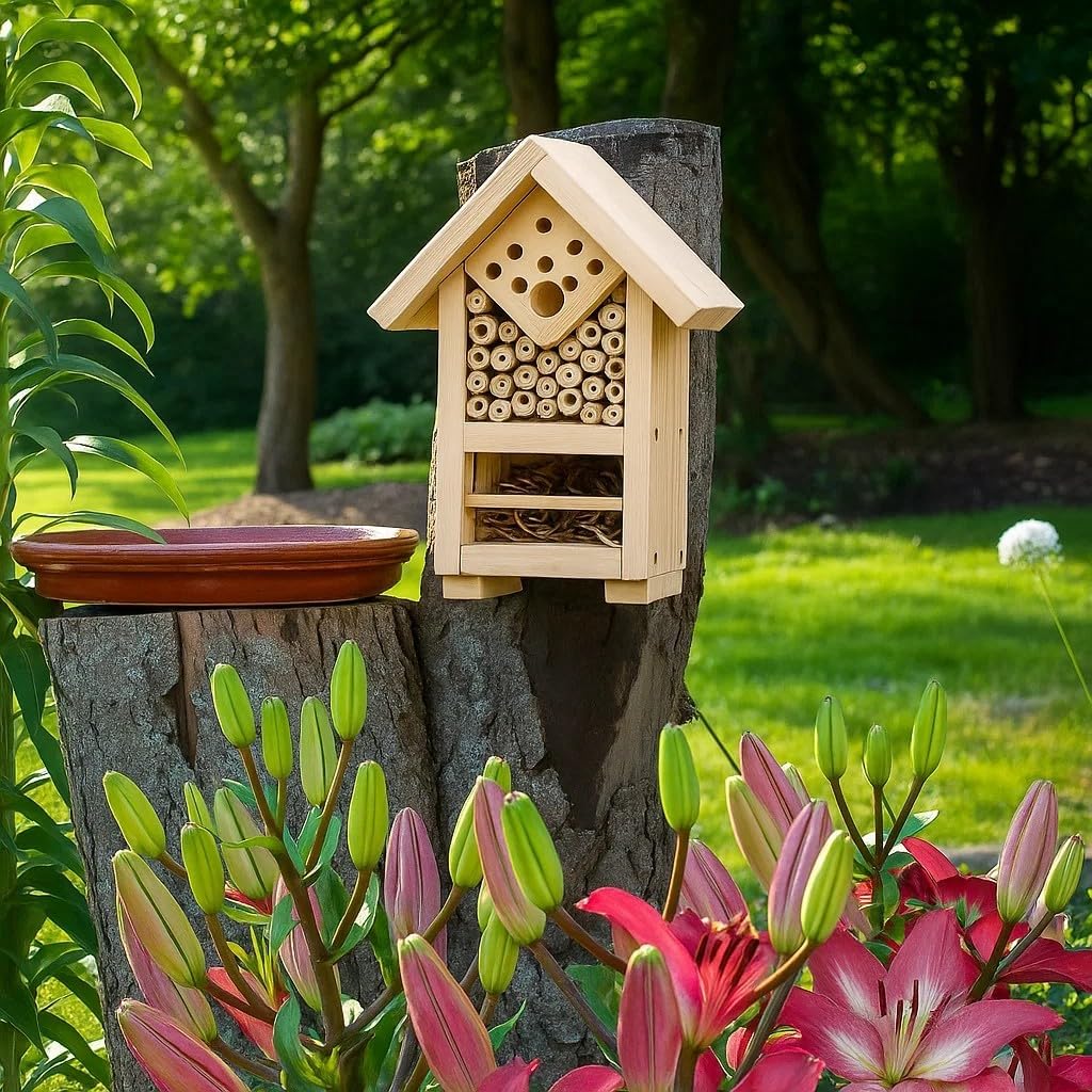 2 PK Premium Bug Hotel Kit Cedar Wood Insect Hotel - DIY Insect House Kit to Build - Backyard Bee House, Nesting Habitat Shelters, Garden Shelter for Bees, Butterflies, Bugs,Heavy Duty Thickness