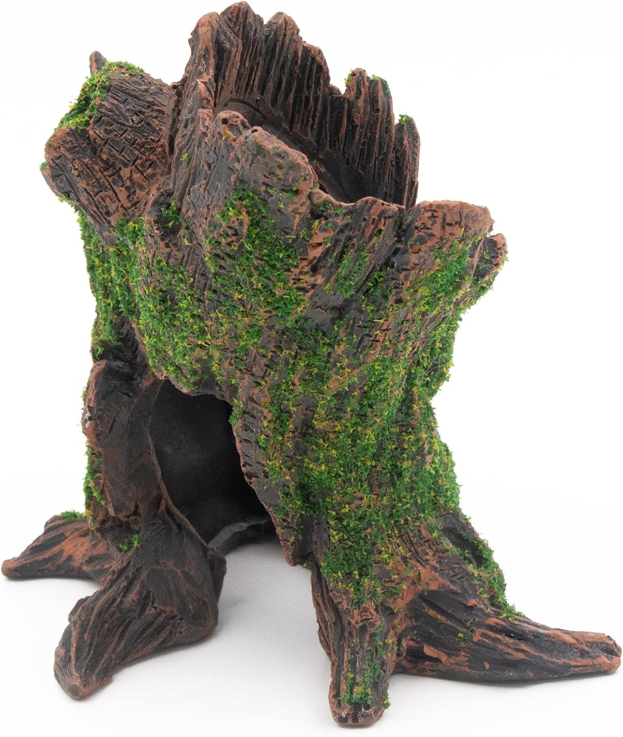 AQUA KT Aquarium Landscape Tree Stump Trunk Hollow Betta Cichlid Cave Rocks for Fish Hiding Tank Decoration Decorations
