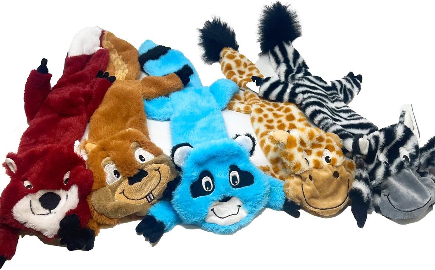 Jalousie 5 Pack Stuffingless Dog Squeaky Toys Dog Toy w/Durable Liner No Stuffing Dog Toy - Dog Toys Crinkle Paper Squeaker Toy for Medium Large Dogs (5 Pack - Large - Premium Furrrr)