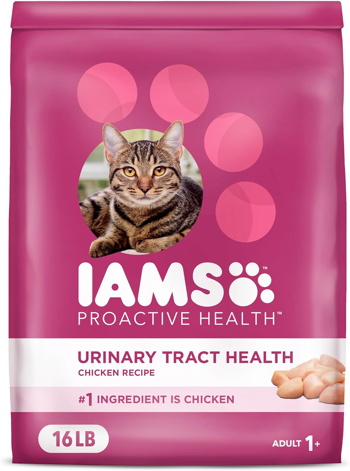 IAMS Proactive Health Adult Urinary Tract Healthy Dry Cat Food with Chicken, 16 lb. Bag
