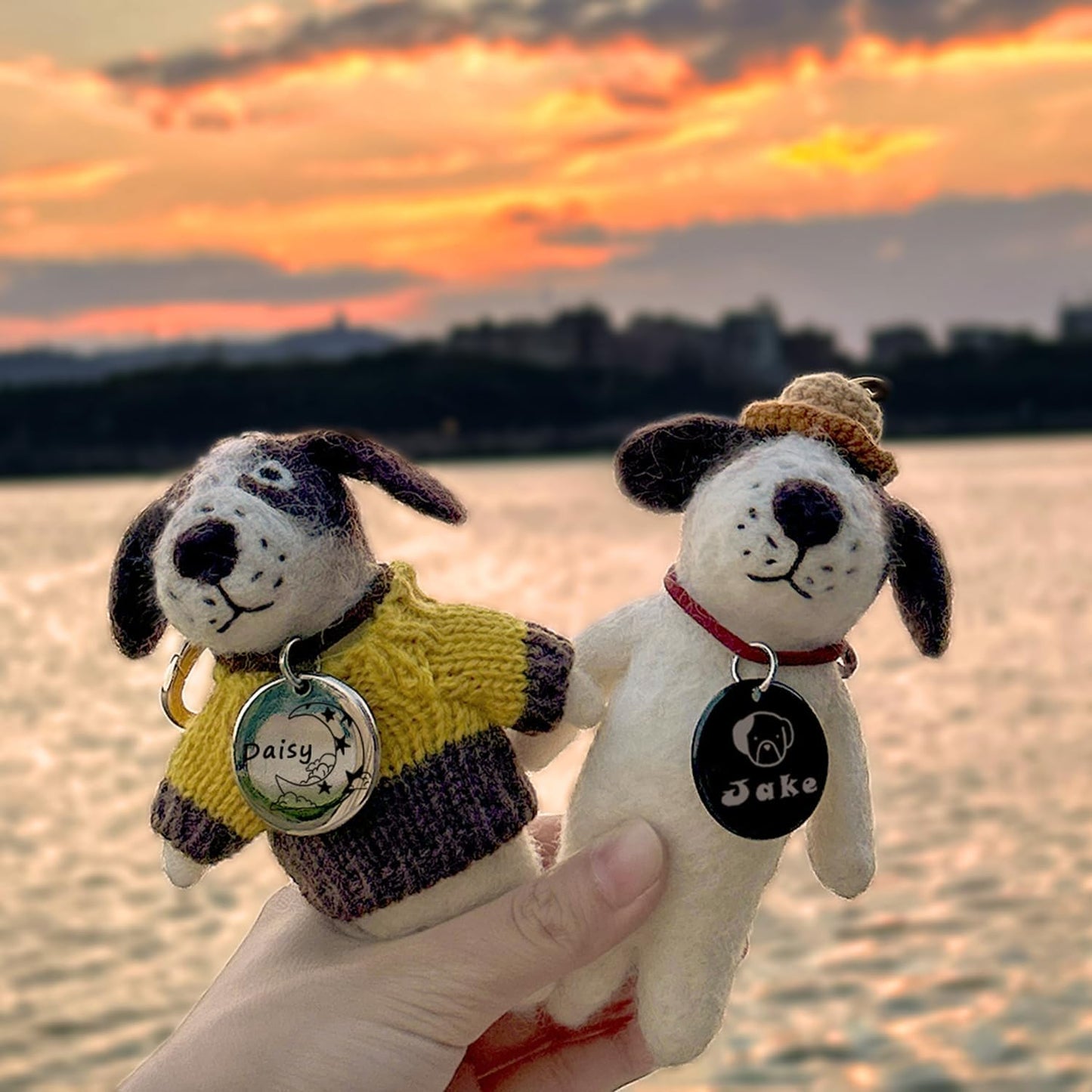 Name Pattern Art Design - Dog Tags Personalized for Pets - Custom Cats Dogs ID Tag - Stainless Steel Deep Engraving (Round)