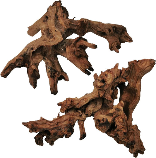Hamiledyi 2 Pcs Large Driftwood for Aquarium 8-18 Inch Driftwood Branches Reptiles Aquarium Decoration Assorted Size Natural Habitat Decor Wood for Lizad