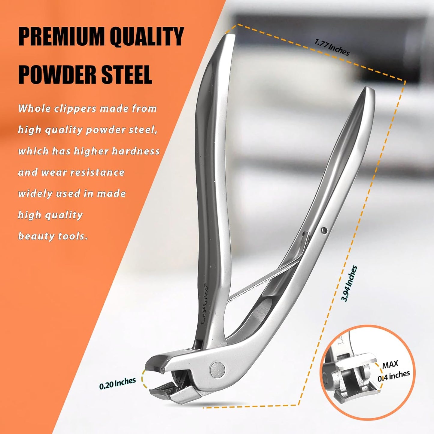 Angled Head Large Toenails Clippers for Seniors, Nail Clipper for Thick Toenails and Fingernails, Nail Cutter with Catcher, Nano Glass Nail Buffer, Gifts for Stocking Stuffers Men Women