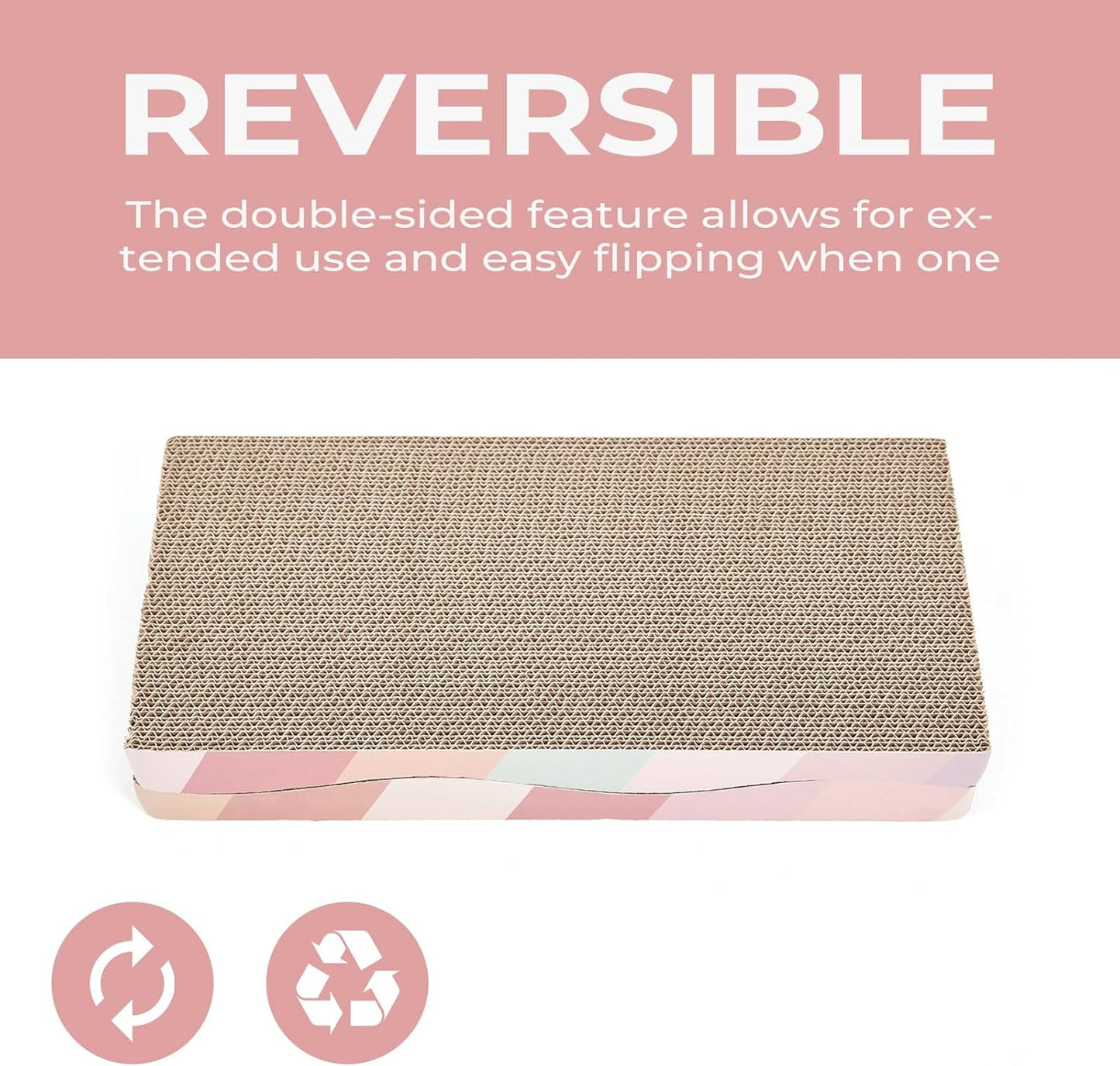 Cat Scratching Board cat Scratcher Cat Scratch Pad Cardboard cat scratchers for Indoor Cats Reversible Large Wide Corrugated with Catnip(2pcs)