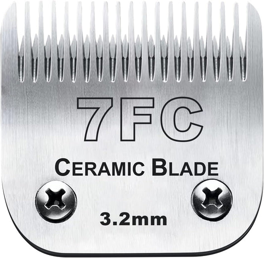 7FC Blades Dog Grooming Clipper Compatible with Andis Pet/Oster A5/Wahl KM Series, Ceramic & Stainless Steel Blade