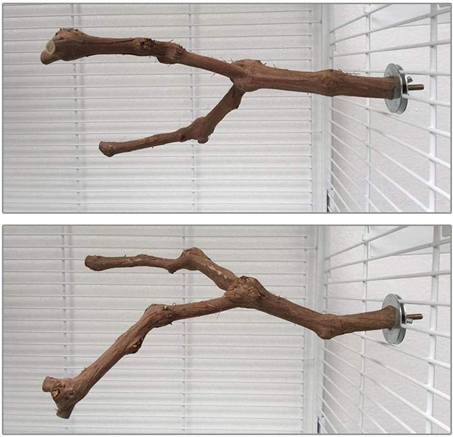 Allazone 5 PCS Natural Grape Stick Perch Swing Chewing Toys for Parrot Cages, Cockatiels, Parakeets, Finches - Bird Standing Stick