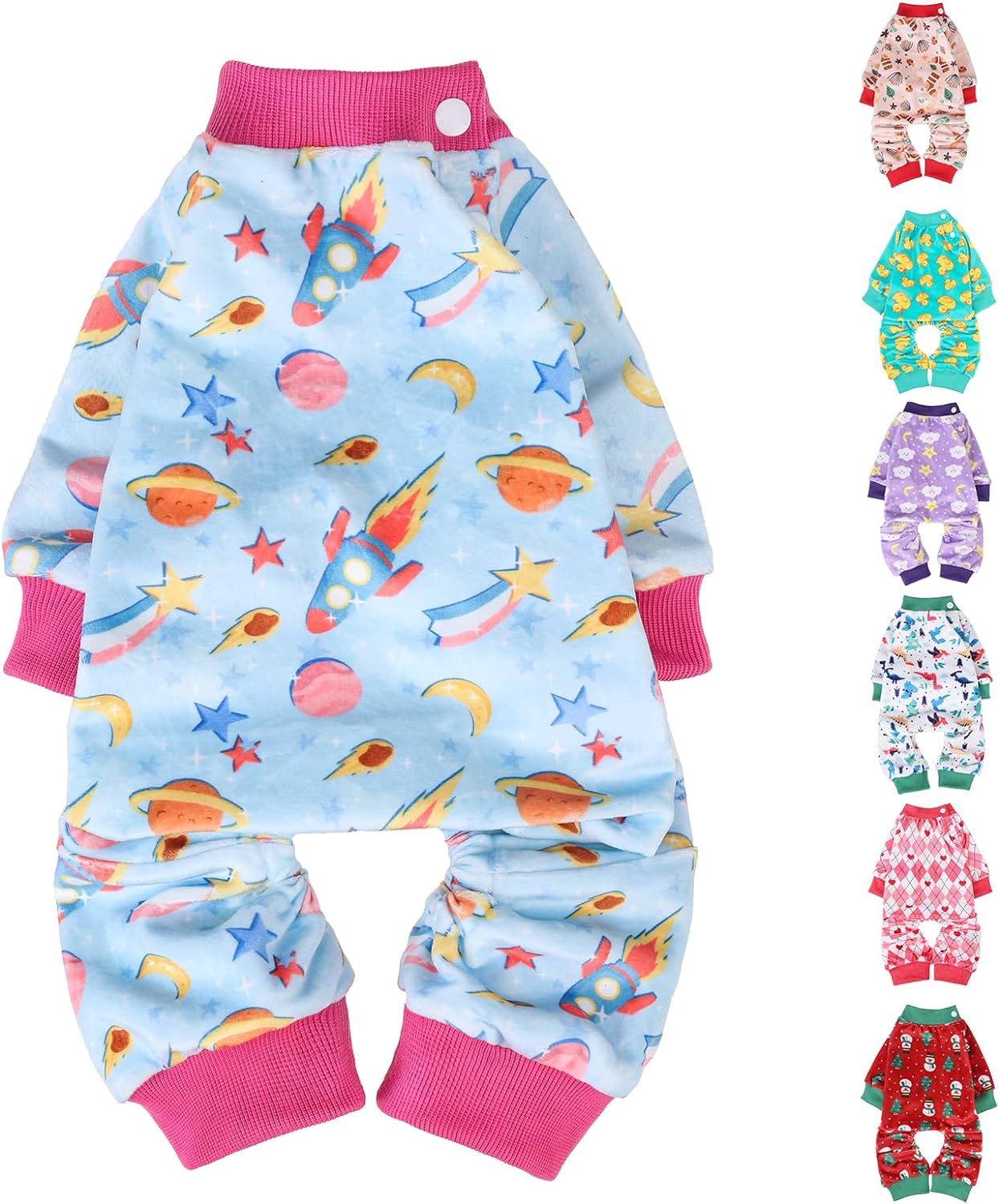 BEAUTYZOO Dog Pajamas Small Sized Dog, Summer Doggie Pajamas for Boy Girl, Soft Strechy Cotton Puppy Pjs Jammies Onesies for Men Women, Pet Jumpsuit Body Suit Cat Apparel Clothes, Blue S