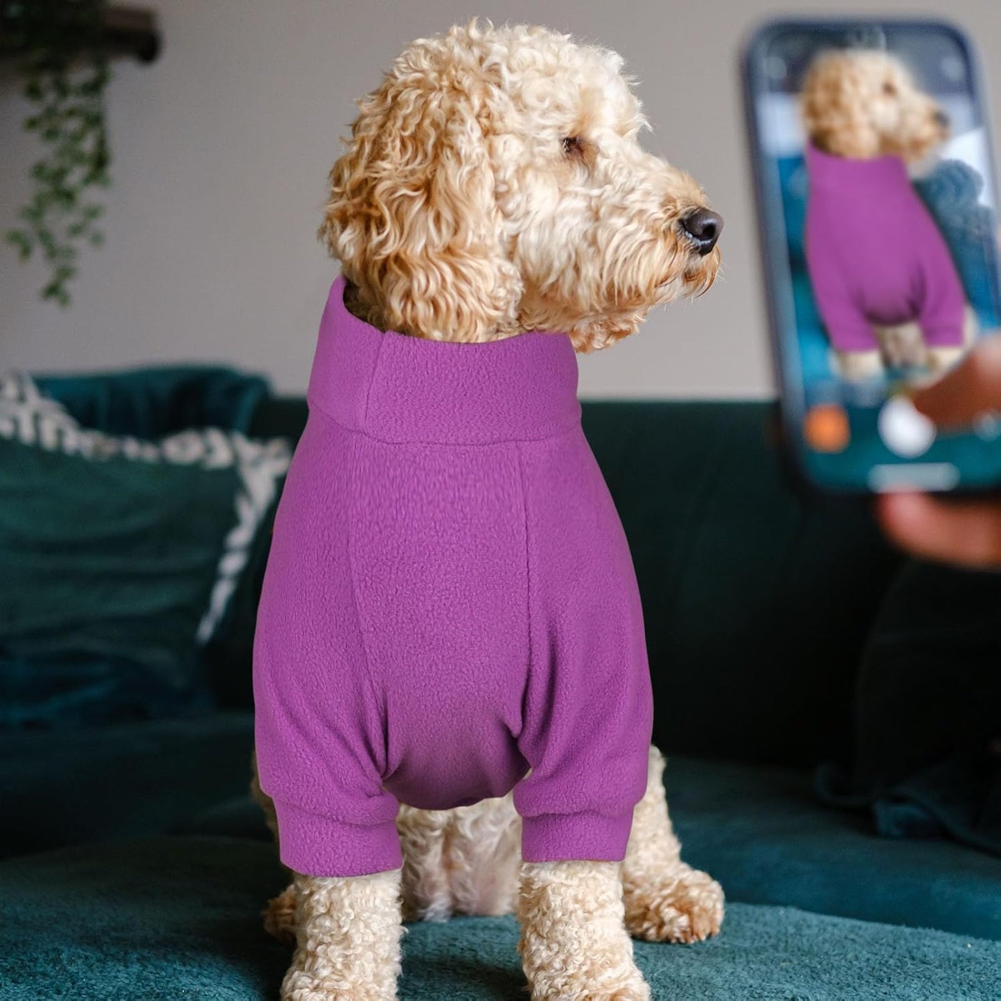 3 Pack Dog Sweaters for Large Dogs, Fleece Dog Sweater Large Pet Clothes Turtleneck Soft Warm Sweatshirt Boy Girl Pet(Pink+Hotpink+Purple,L)