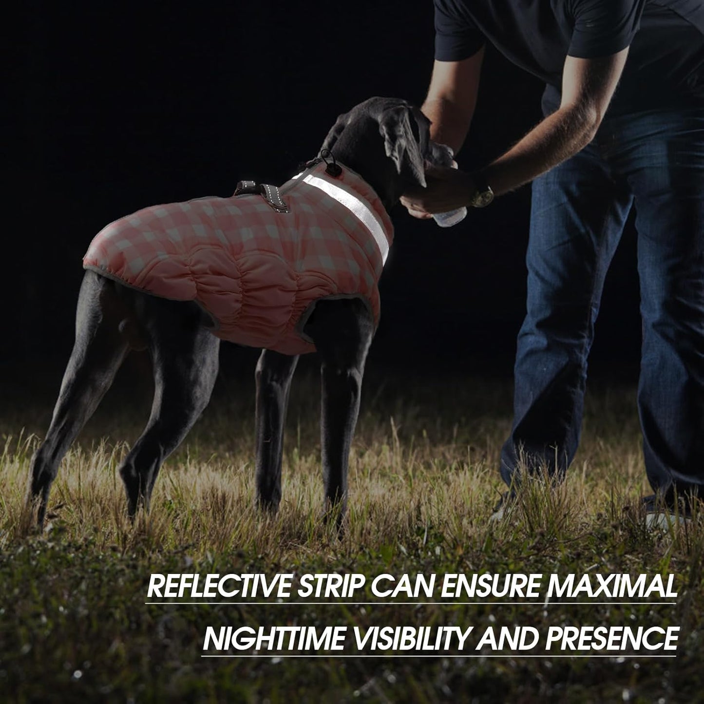 FUAMEY Dog Coat for Small Dogs,Waterproof Dog Winter Jacket with Harness Built in Puppy Cold Weather Coats Reflective Pet Vest with Zipper Warm Fleece Dogs Snowsuit Windproof Pink Plaid S