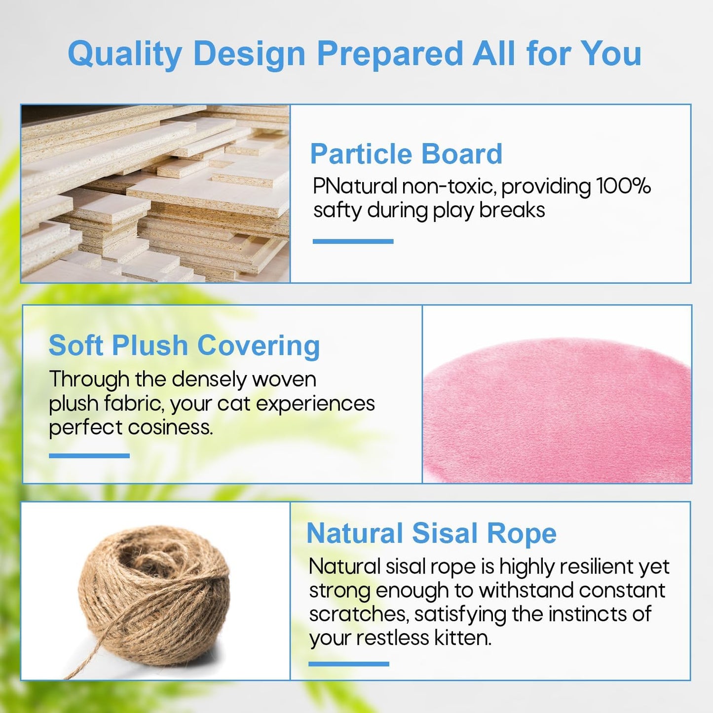 FDW Cat Tree 54in Cat Tower Multi-Level Durable Cat Scratching Post & Cozy Fun Cat Jumping Platform Space Saving Cat Condo Pet Play House for Indoor Cats,Pink