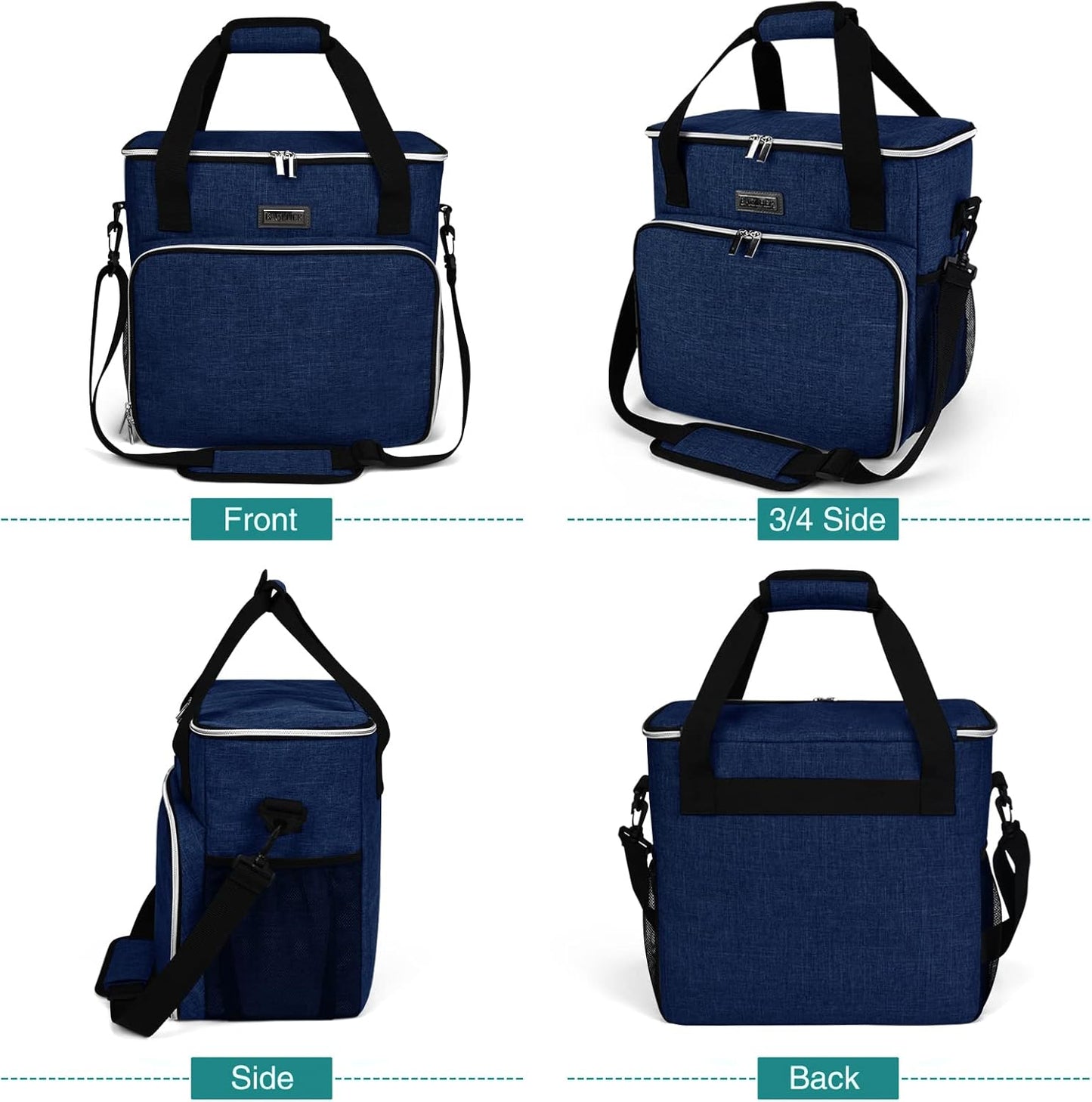 BAGLHER Dog Travel Bag, Pet Travel Bag (ALL Pet Travel Supplies), With 2 Pet Food Containers and 2 Collapsible Silicone Bowls; Essential Kits for Pet Travel Dark Blue