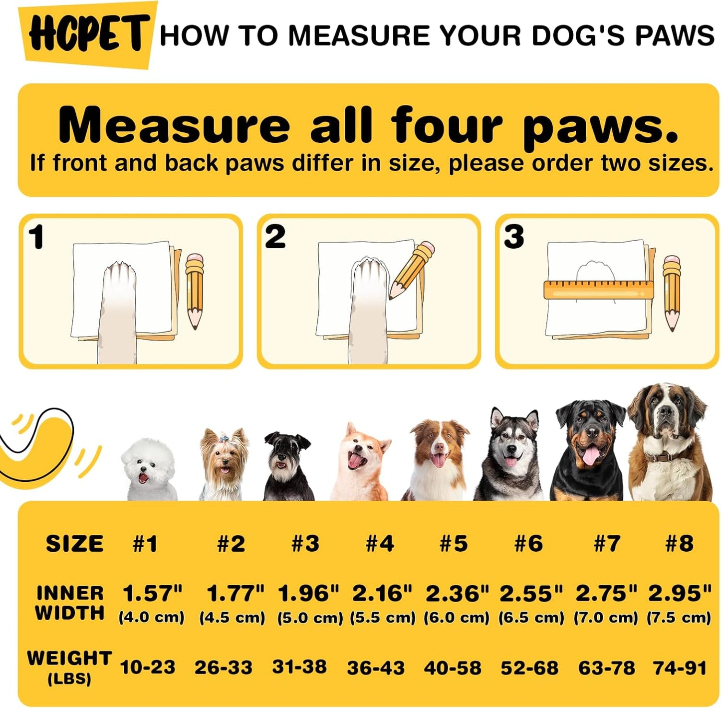 Hcpet Dog Shoes, Dog Boots for Small Dogs, Waterproof Medium Dog Booties Paw Protector for Summer Hot Pavement, Winter Snowy Day, Outdoor Walking, Indoor Hardfloors Anti Slip Sole Orange Size 5