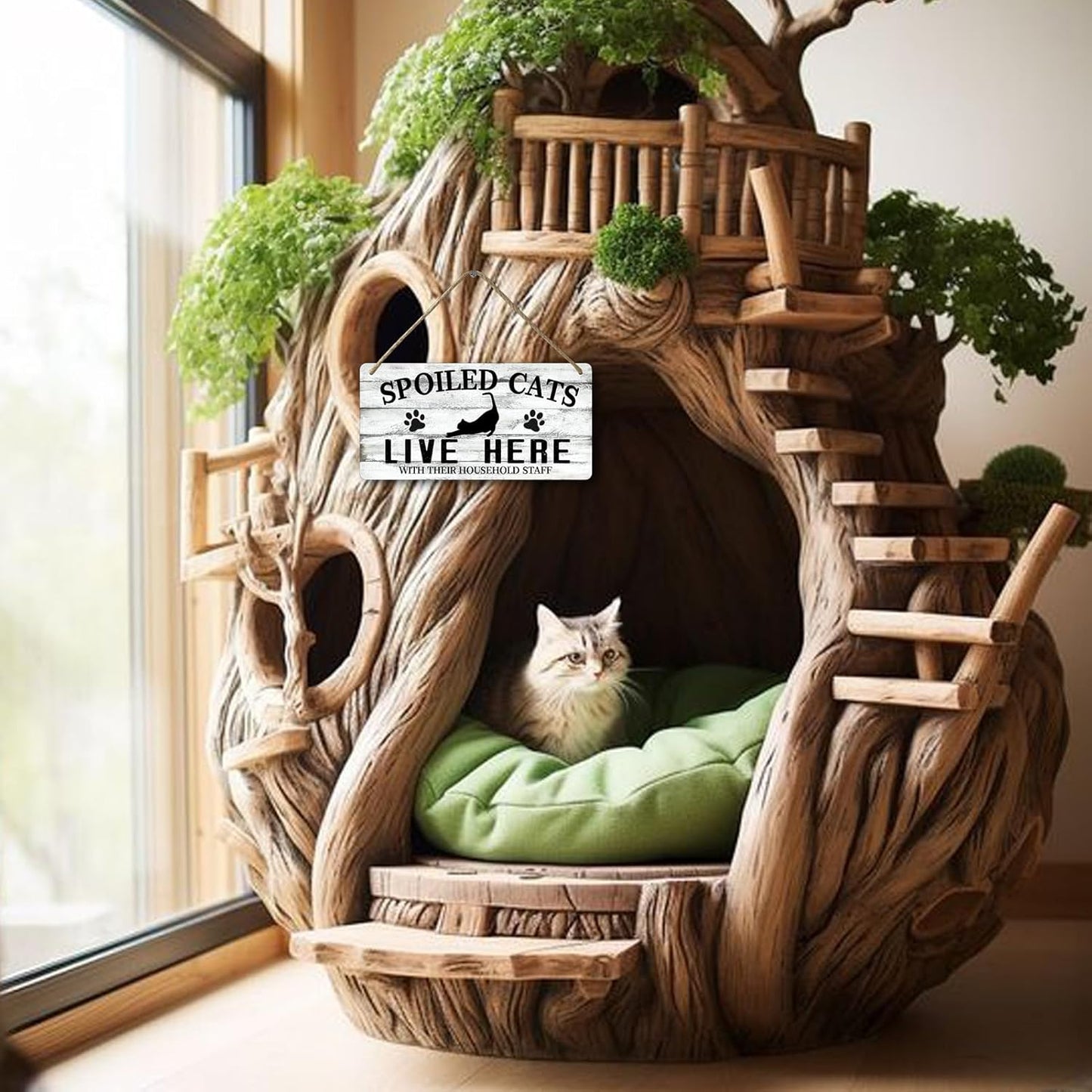 Cat Wall Decor For Cat Lovers Hanging Wood Cat Home Decor Fall Cat Wooden Sign Cat Christmas Decor Spoiled Cats And Their Staff Live Here Sign Cats Only Signs Cat Welcome People Tolerated Sign 12x6 In