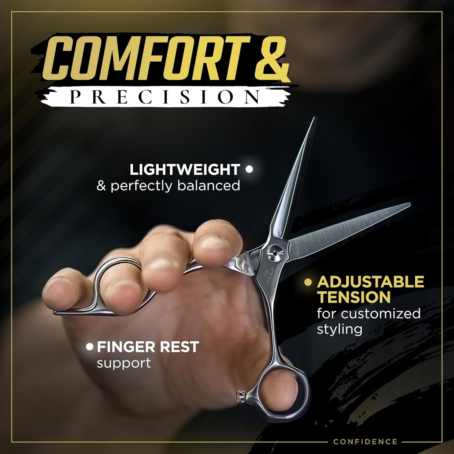 Fagaci Professional Hair Cutting Scissors 5.5” Japanese Steel for Ultra-Precise Cuts, Razor Sharp Blades Hair Scissors for Women & Men, Extreme Durability Hair Shears, Hair Cutting Barber Scissors