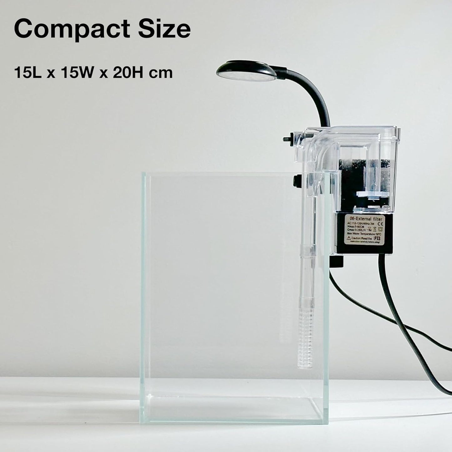Nano Aquarium Kit,1.5 Gallon Rimless Small Glass Tank with Filter, Aquarium Light, and Aquascaping Decorations, for Home and Office (Transparent Tank - Mountain, Small)