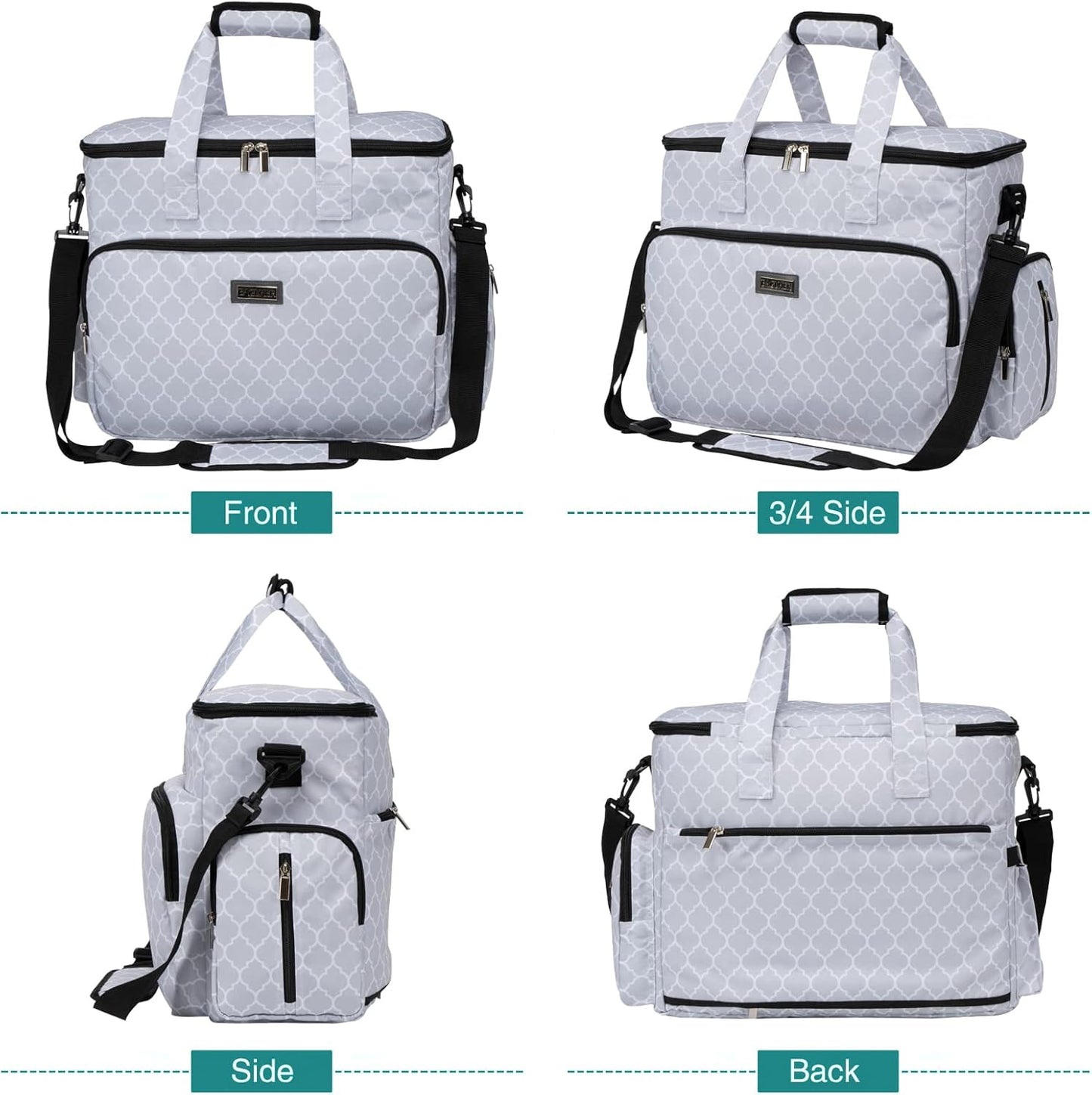 BAGLHER Dog Travel Bag, Pet Travel Bag (ALL Pet Travel Supplies), With 2 Pet Food Containers and 2 Collapsible Silicone Bowls; Essential Kits for Pet Travel DLwhite