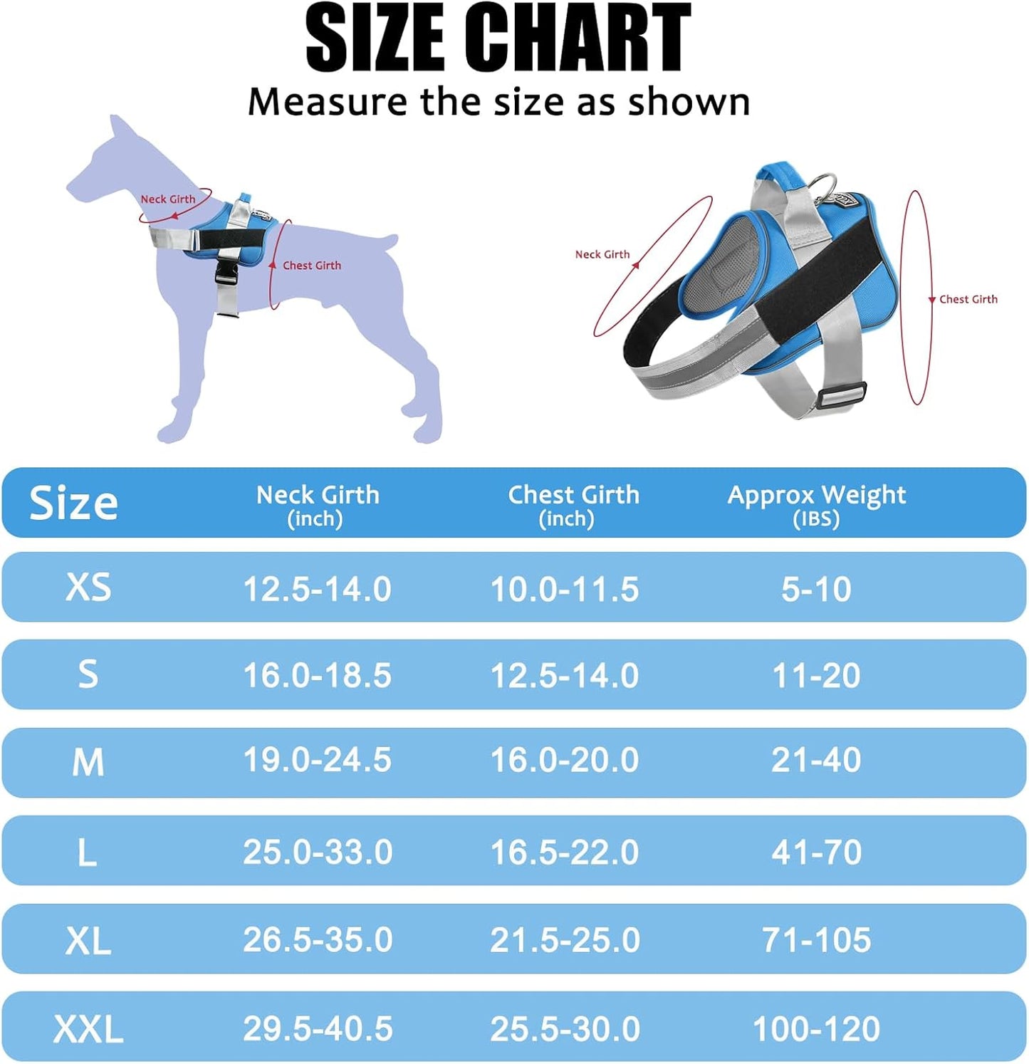 Bolux Dog Harness, No-Pull Reflective Dog Vest, Breathable Adjustable Pet Harness with Handle for Outdoor Walking - No More Pulling, Tugging or Choking