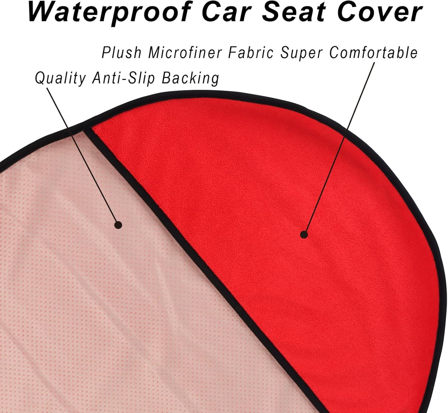 Car Seat Cover Protector Front Seats,for Gym Workout,Running,Swimming,Beach and Hiking,Waterproof Sweat Towel Bucket Seat Covers for Cars SUV Trucks (Red, 1Pcs)