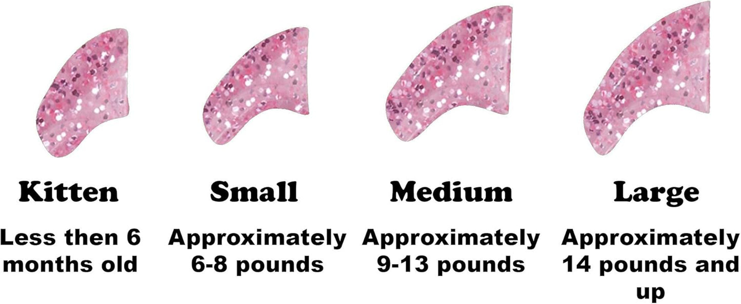 40 Pack Soft Nail Caps for Cat Claws Pink Glitter Kitten