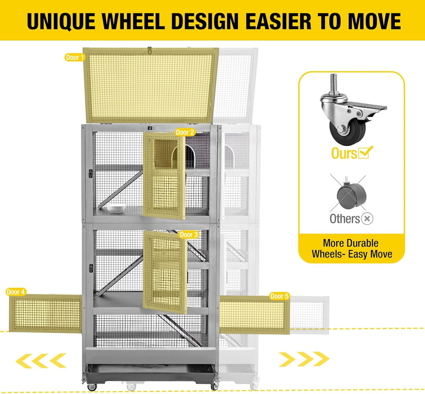 Aivituvin Ferret Cage Chinchilla Cage for Rat,Lizard,Squirrel, Chameleon,Gerbils and Other Small Animals