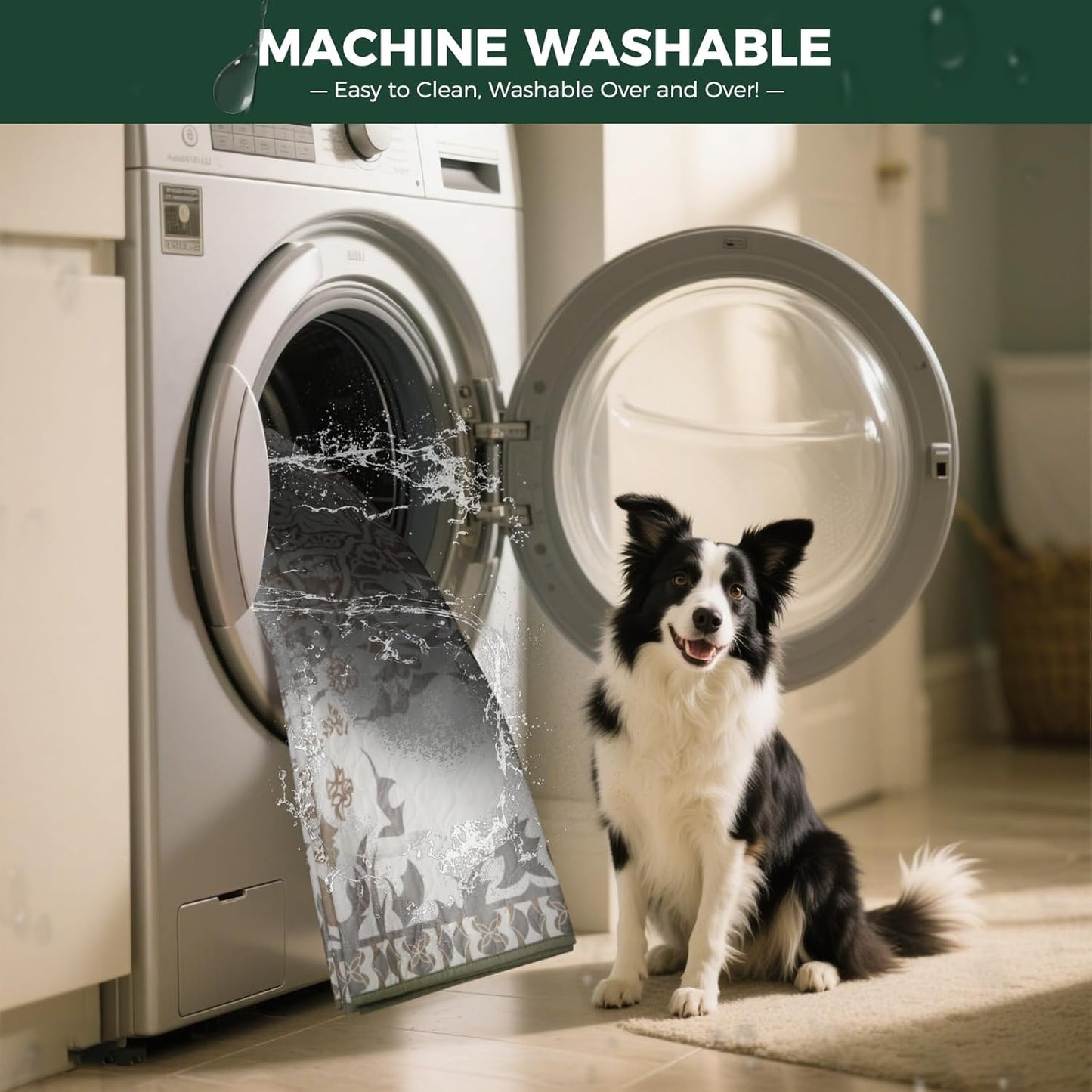 FXW Washable Pee Pads for Dogs, Puppy Pads with Super Absorbent, Specifically Designed for FXW Rollick/Homeplus 24 inch 8 Panels Dog Playpen, 63" Square, Boho, 1 Pack