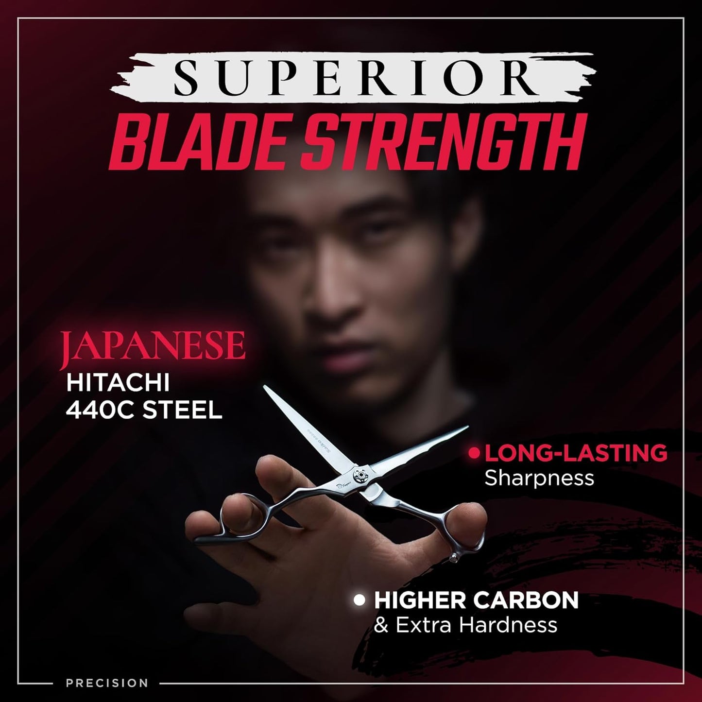 Fagaci Professional Hair Cutting Scissors 5” Japanese Steel for Ultra-Precise Cuts, Razor Sharp Blades Hair Scissors for Women & Men, Extreme Durability Hair Shears, Hair Cutting Barber Scissors