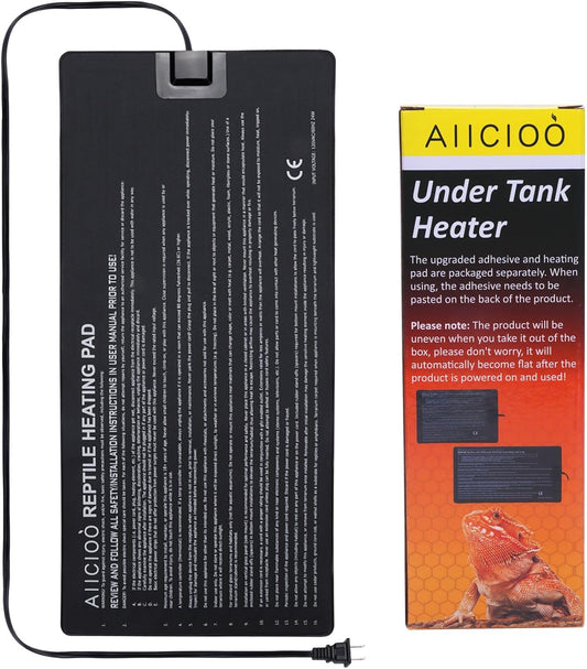 Aiicioo Reptile Heating Pad - Hermit Crab Heater Heat Mat for Reptiles Snake Lizard 24 Watt
