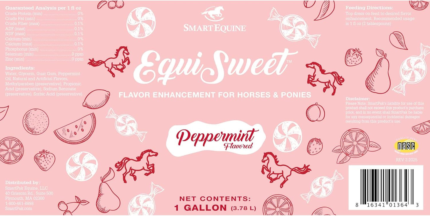 Uckele by SmartEquine Equi Sweet Peppermint | Sugar-Free Natural Peppermint Flavor, Perfect for Picky Eaters, Enhances Feed Palatability | 1 Gallon