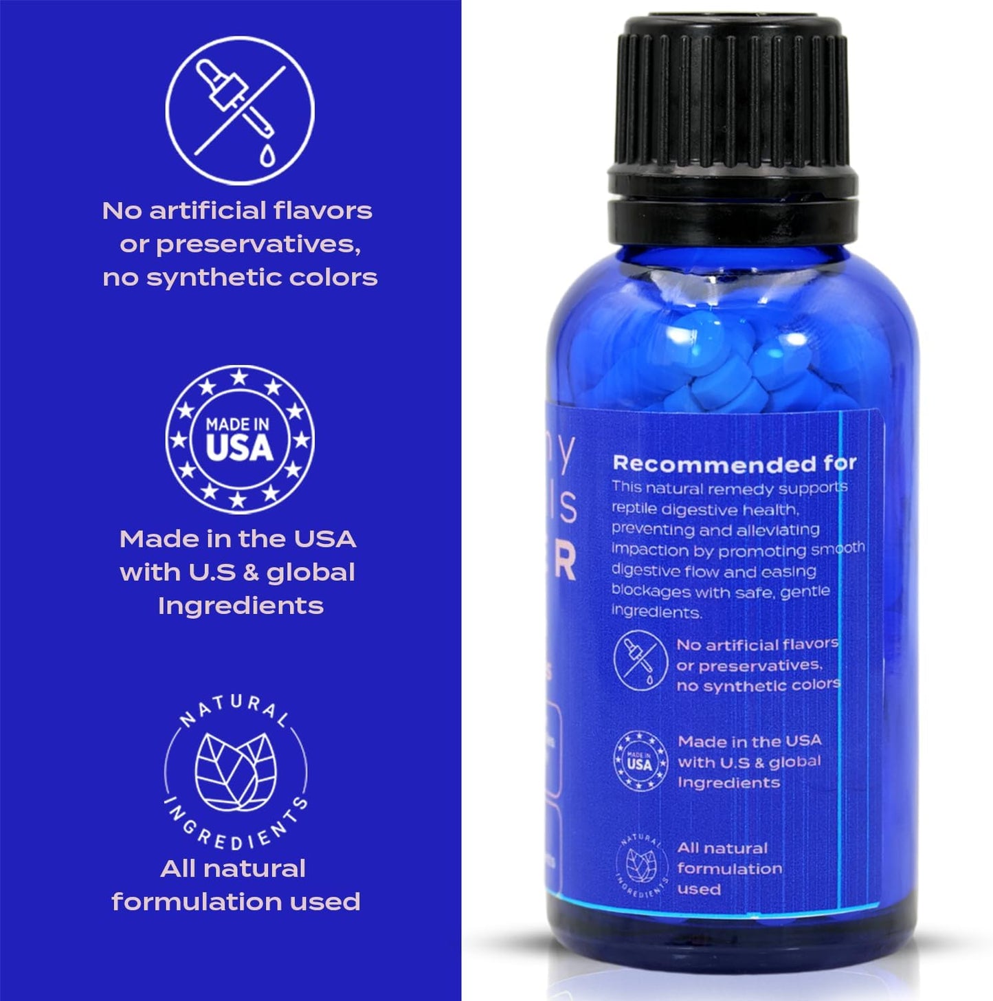 HA4E - Reptile Digestive Support - Natural Relief for Impaction, Bloating & Slow Digestion - Promotes Gut Health & Regularity - 300 Tablets