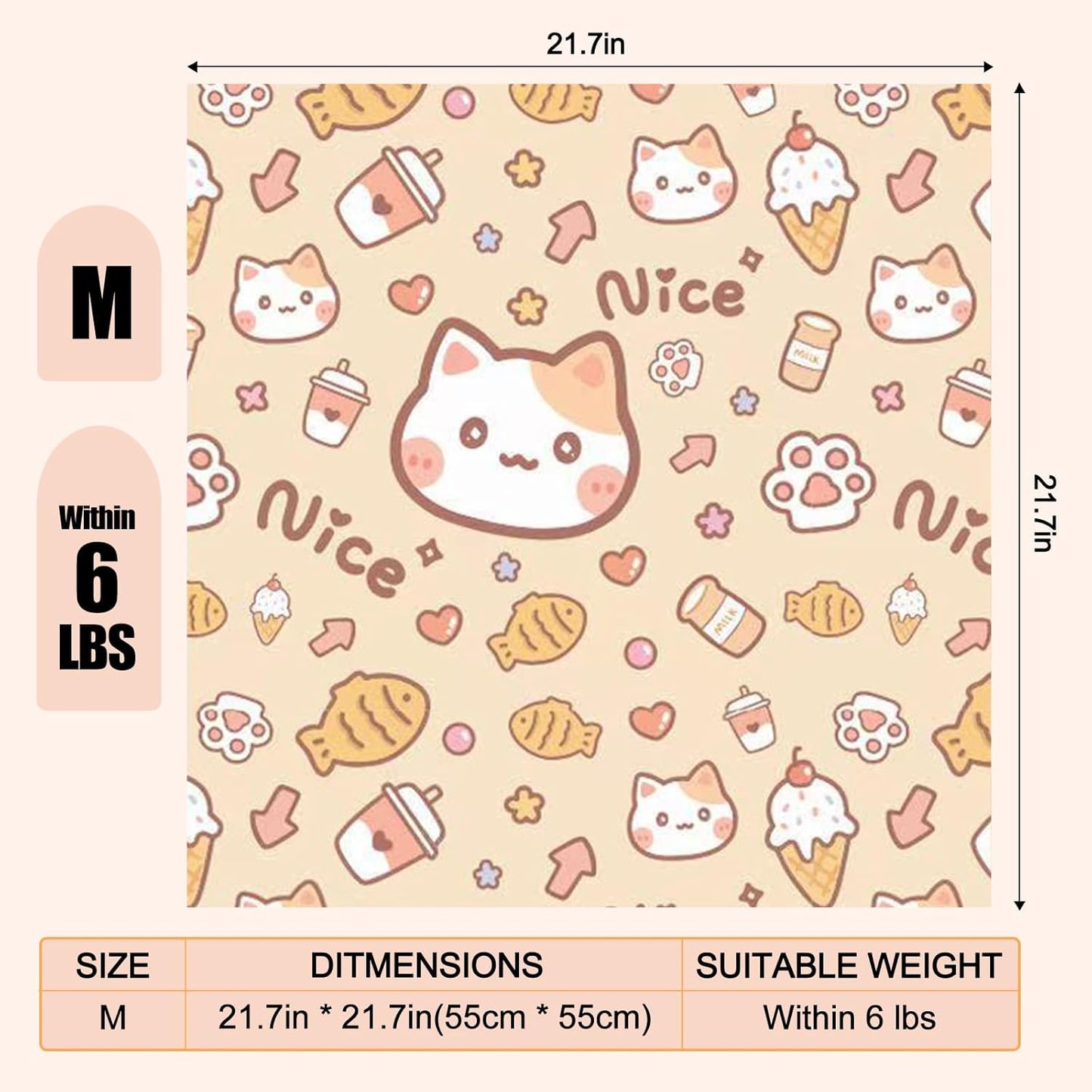 21.7" Grooming Wrap Cat Wrap for Cutting Nails Cat Restraint for Nail Clipping Cat Swaddle Wrap Cat Burrito Wrap M(Within 6lbs) Anti-Scratch Anti-Escape Multifunctional Pet Tool