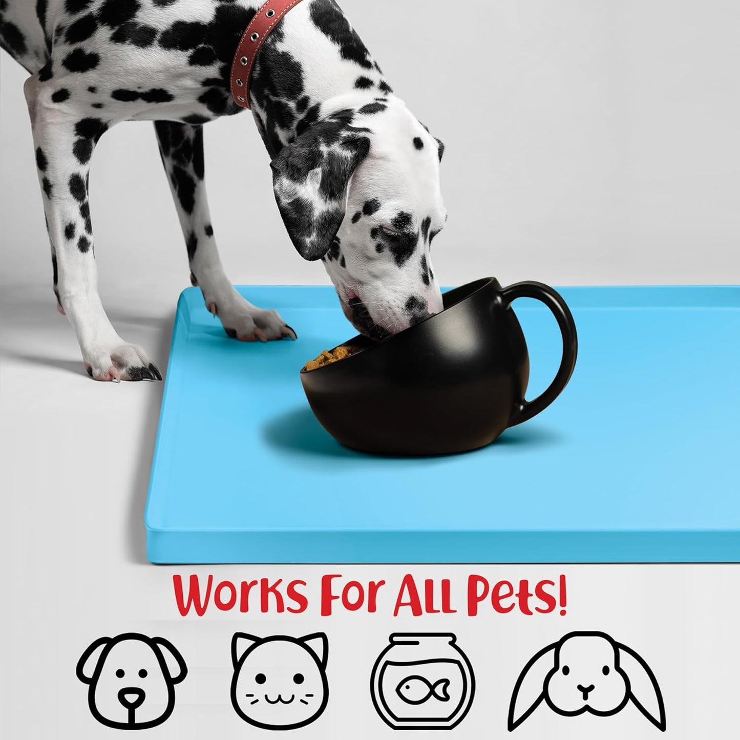 DogBuddy Dog Food Mat – Waterproof Dog Bowl Mat for Food and Water, Silicone Pet Feeding Mats for Floors, Non-Slip Placemat with High Edges for Dogs Bowls, Puppy Essentials (XXL: 32"x24", Maya)