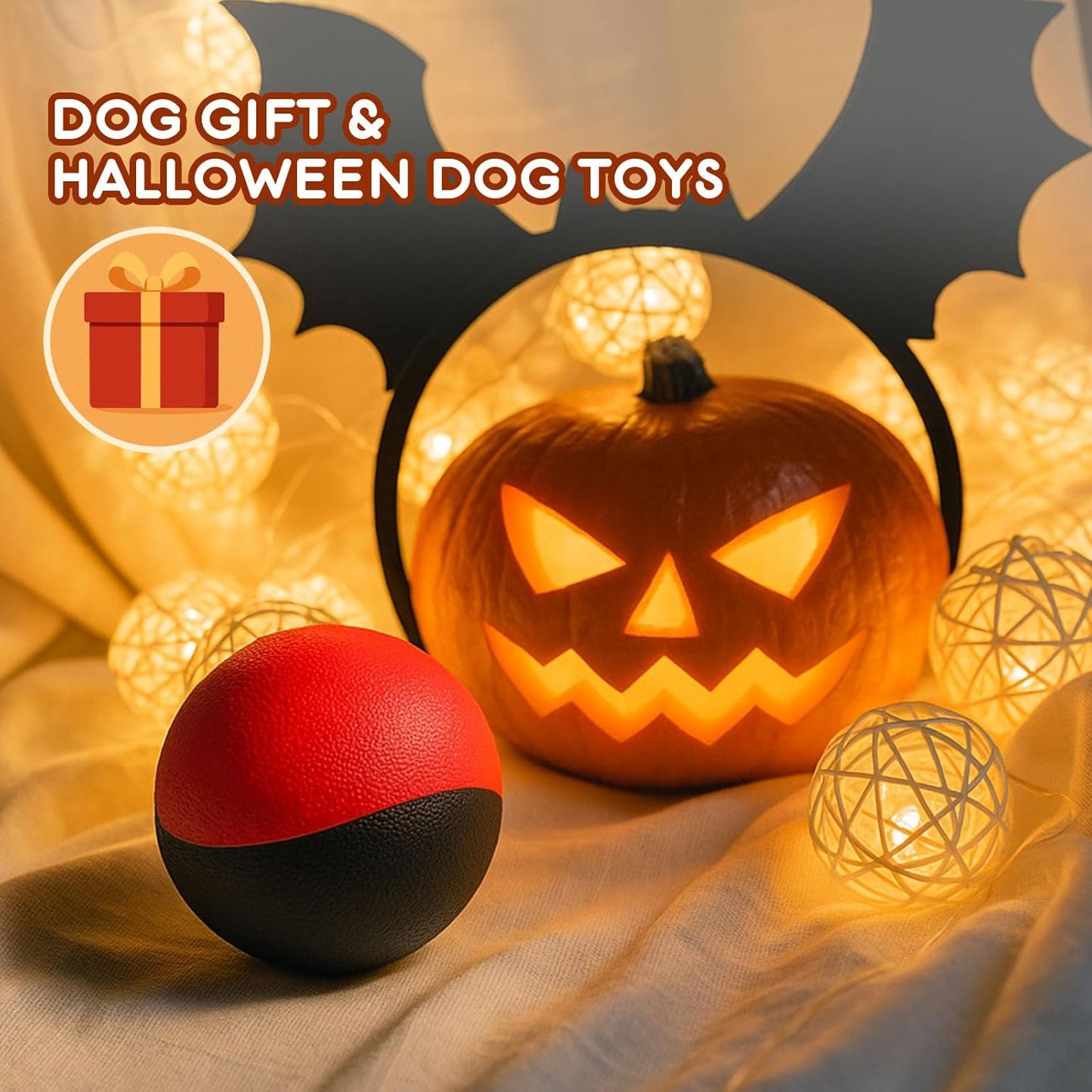 Interactive Squeaky Dog Toys Balls – Durable Rubber Dog Toy for Aggressive Chewers,High Bounce Dog Ball & Floating Fetch Ball,Indestructible Chew Toy for Medium & Large Dogs