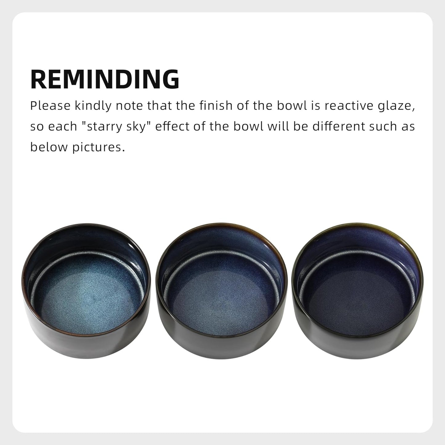 Ceramic 5.1inch Set of 2 Dog and Cat Bowls, 2pcs Anti-Slip Food and Water Feeder Dishes for Puppies, Kitties, Cats(2 Bowls, Starry Sky)