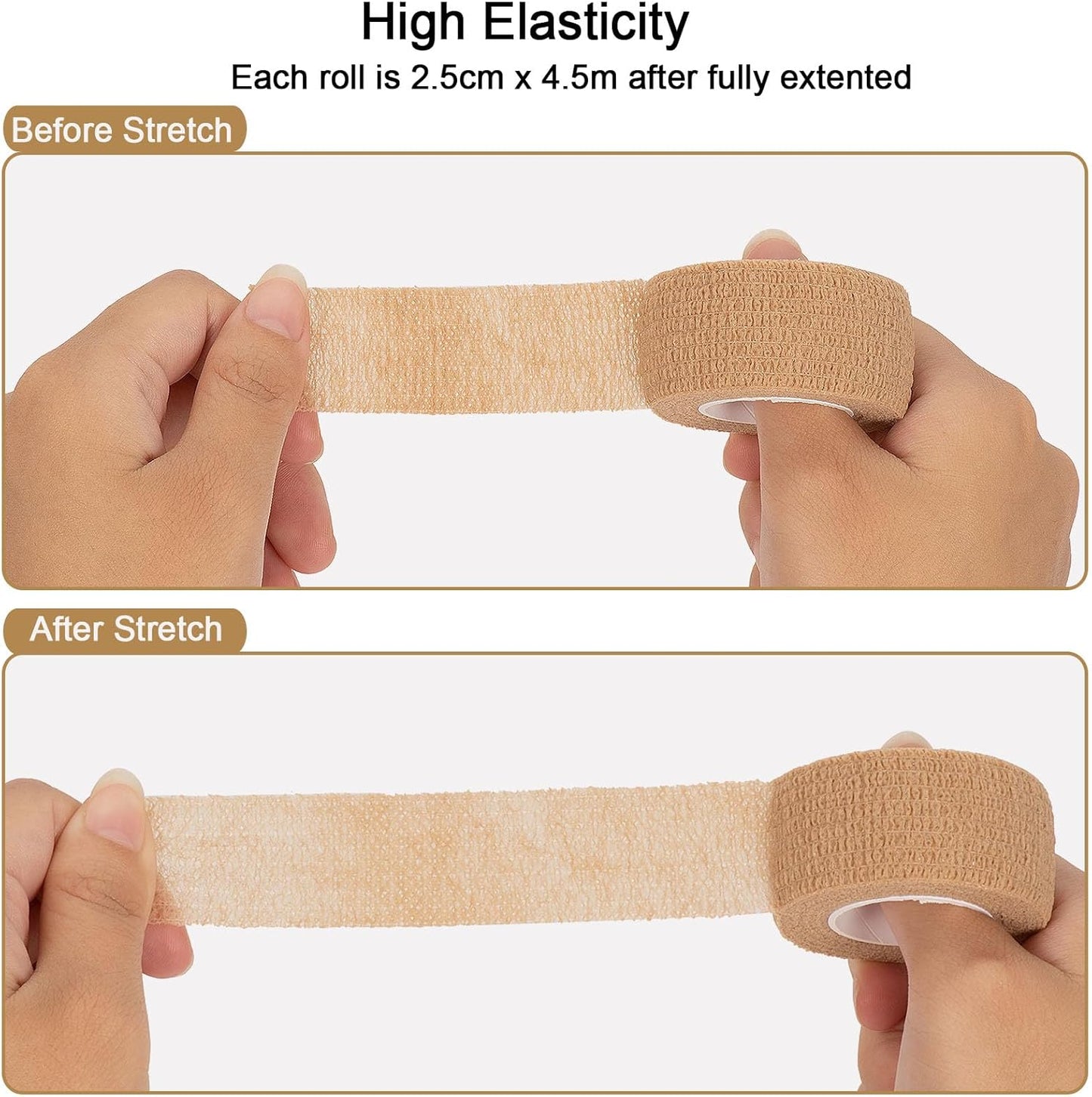 12 Pack Self Adhesive Bandage Wrap 1 Inch Cohesive Bandage Self Adherent Vet Wrap for Dog Pets Elastic Bandage Finger Tape Self Stick Wrap for First Aid Sports Athletic Tape (Mixed Colors)