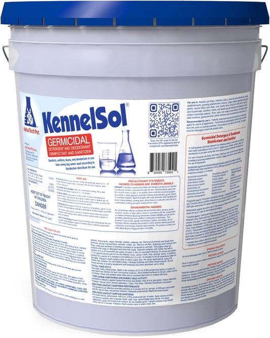 ATP KennelSol 1-Step Kennel Cleaner - 5 Gallons Liquid Disinfectant, Effective Against Bacteria and Viruses, Deodorizer Wintergreen Scent by Alpha Tech Pet