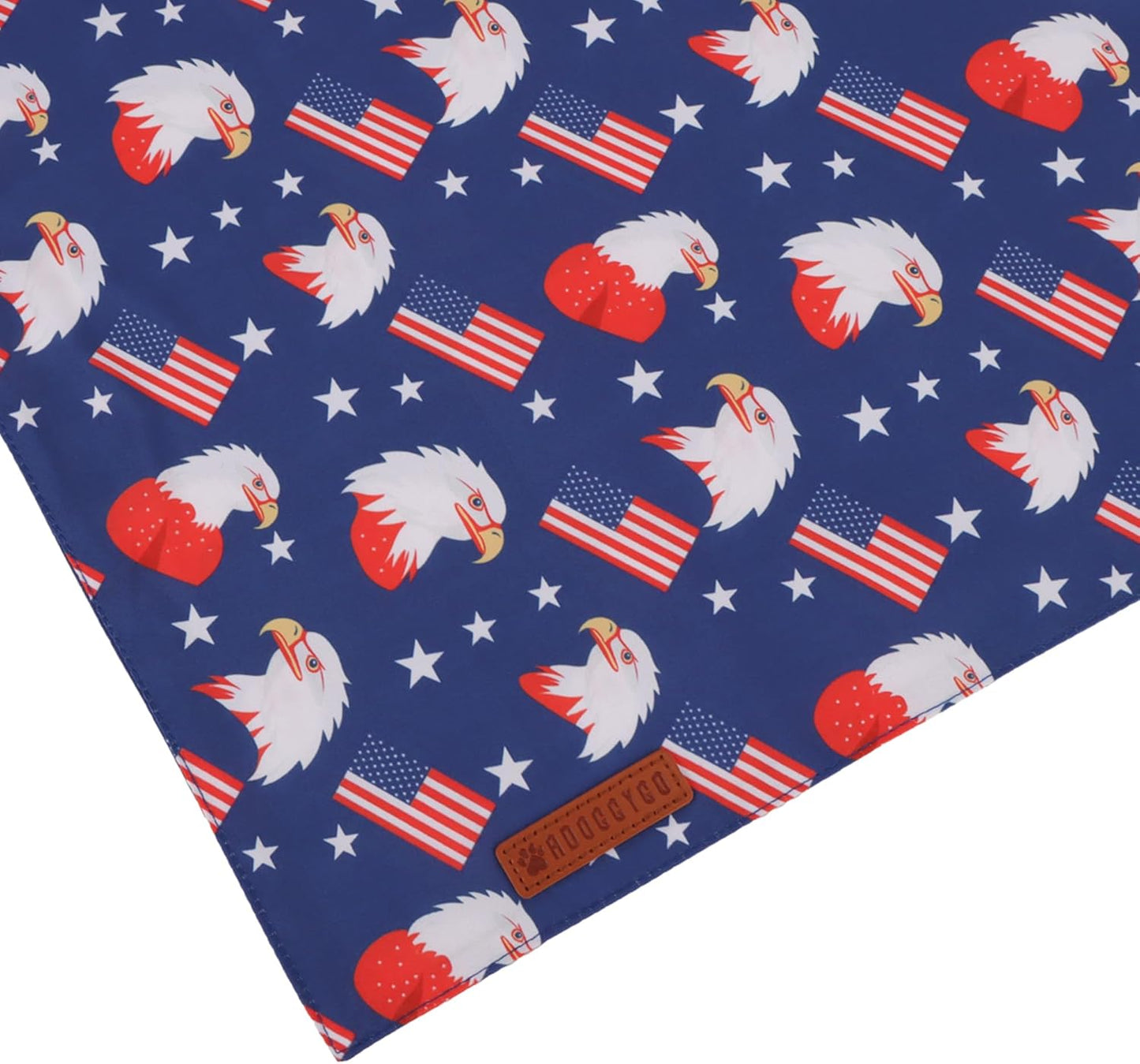 ADOGGYGO American Flag Dog Bandanas, Red Blue Patriotic Eagles USA Flag Scarf, Multi Size, 4th of July Bandana for Extra Large Dogs Pets (X-Large)