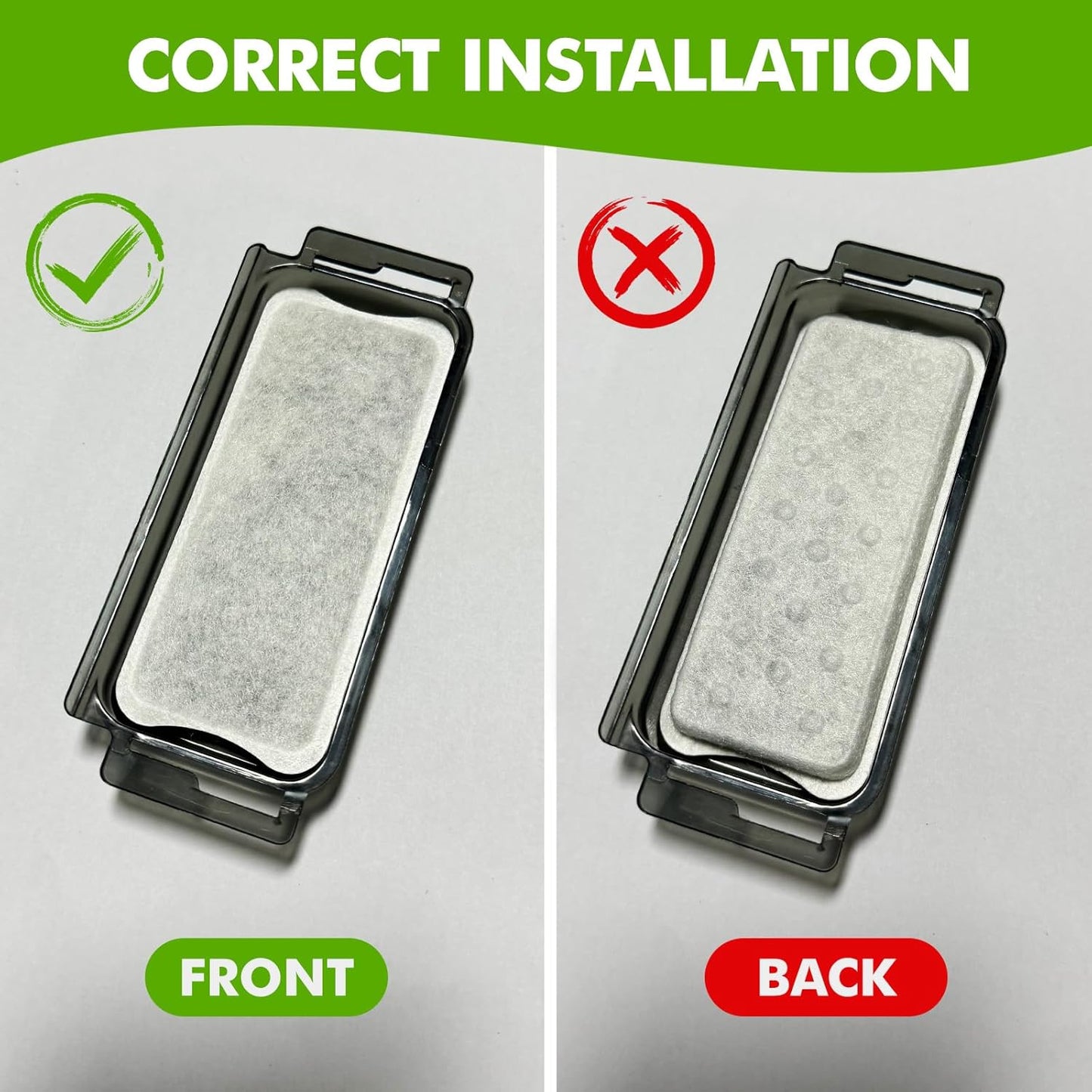 6 Pack Dog Water Fountain Filters and 6 Pack Sponges, Suitable for Stainless Steel 2Gal/264oz Dog Water Fountain (PF-SS-01/PF-SS-02), High Efficiency Filtration, Idividual Package