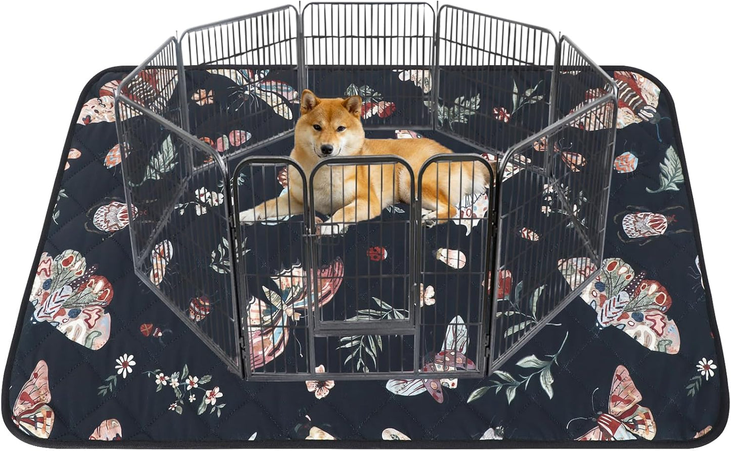 IEUUMLER Washable Pee Pads for Dogs, 1 Pack Insect Pattern Reusable Waterproof Puppy Potty Pads, Non-Slip Absorbent Pet Training Pads for Playpen Crate Bed EU014