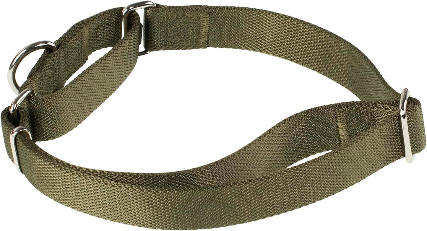 Hyhug Pets Premium Upgraded Heavy Duty Nylon Anti-Escape Martingale Collar for Boy and Girl Dogs Comfy and Safe - Professional Training, Daily Use Walking. (Army Green, Medium)