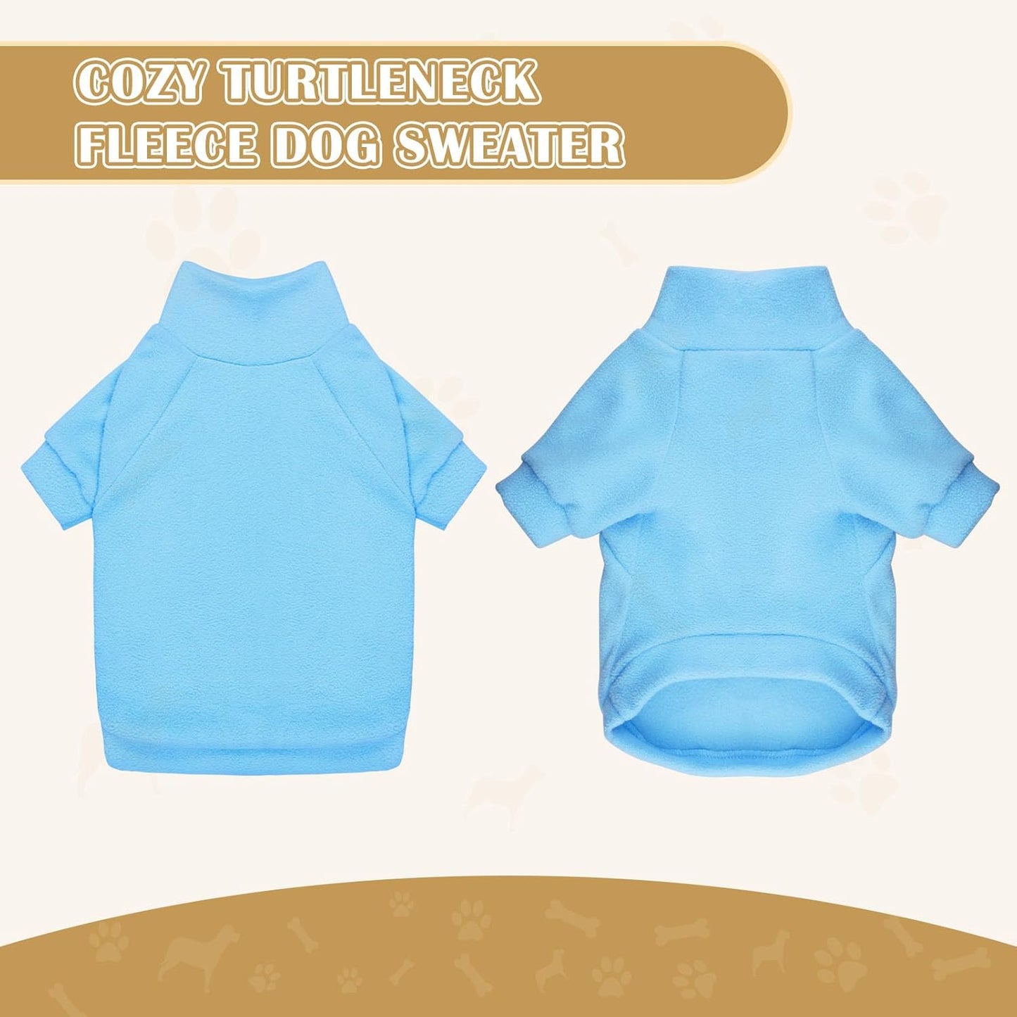 3 Pack Dog Sweaters for Medium Dogs, Fleece Dog Sweater Turtleneck Soft Warm Pet Sweatshirt Pet Clothes Medium Sized Boy Girl (Gray+Blue+Coffee,M)