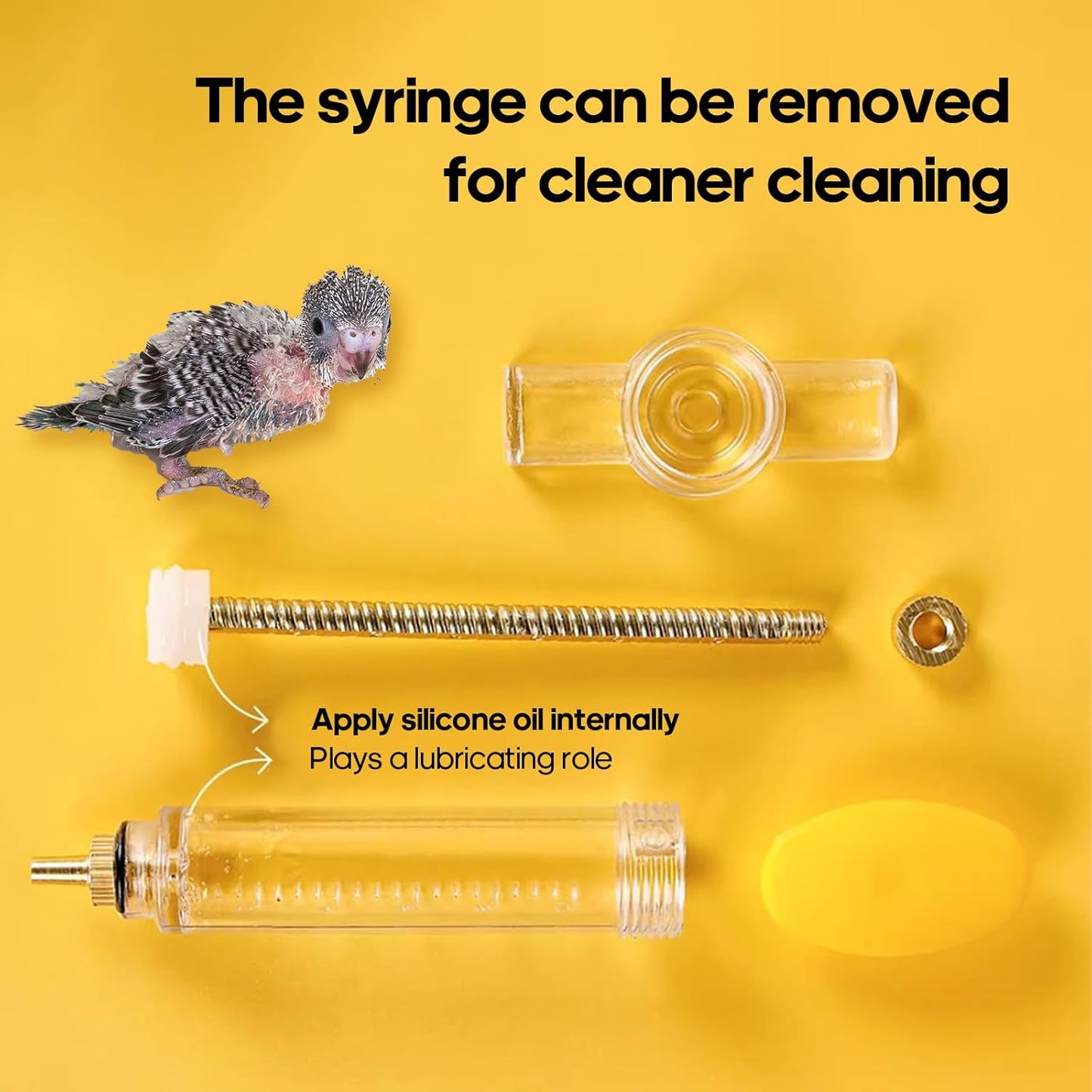 8 Pcs Bird Feeding Syringe Set Feeding Tubes for Baby Birds Parrot Hand Feeding Syringe Pet Syringe Feeding Tube Stainless Steel Metal Feeding Spoon Small Animals (30ml-Set of Eight)