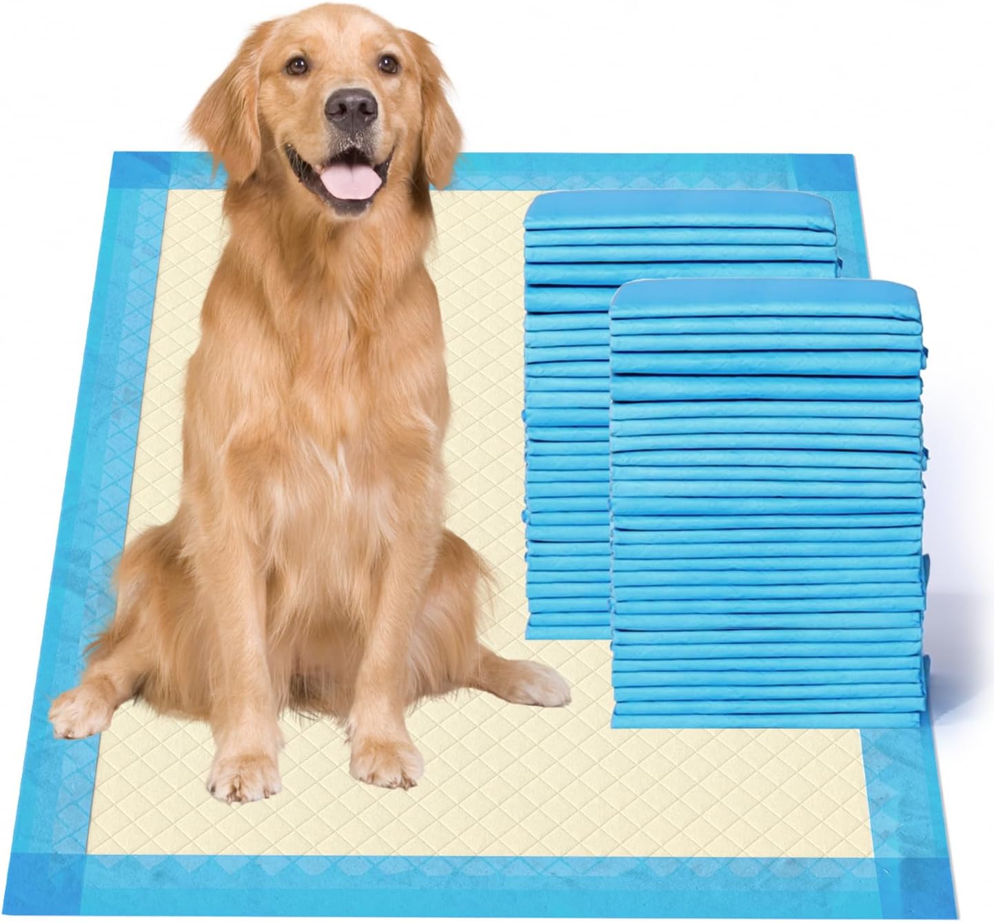 Gardner Pet Ultra Absorbent Thicker Dog Pee Pads Extra Large XL 28"x34" Leak-Proof Odor-Control Blue Puppy Training Pads Full Edge-Wrapping Pad for Dogs Dogs, Puppies, Doggie, Cats, Rabbits - 30 Ct
