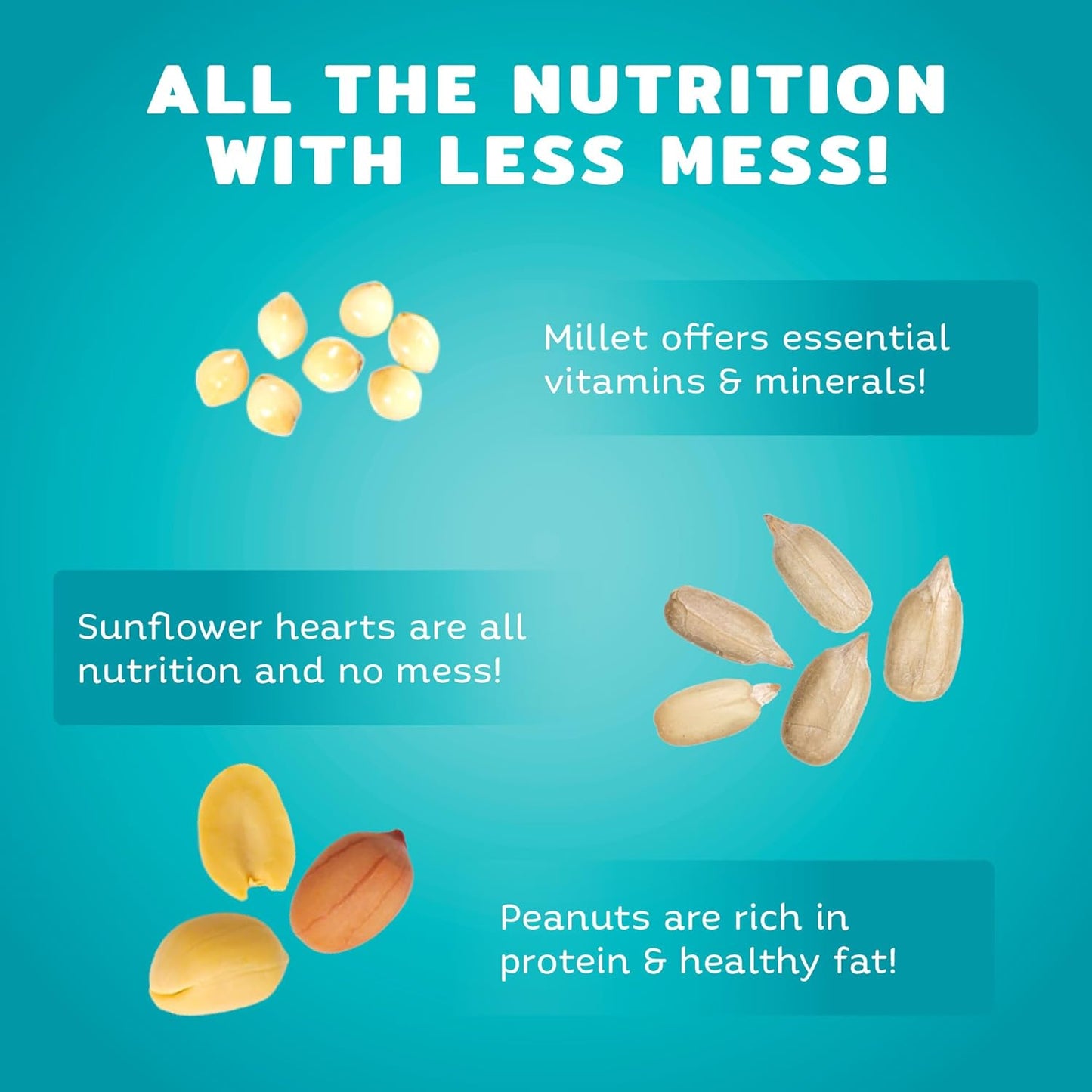 Audubon Park Waste Free Wild Bird Seed –12 lb. No Mess Blend with Sunflower Hearts & Peanut Pieces – Bird Food for Outside Feeders